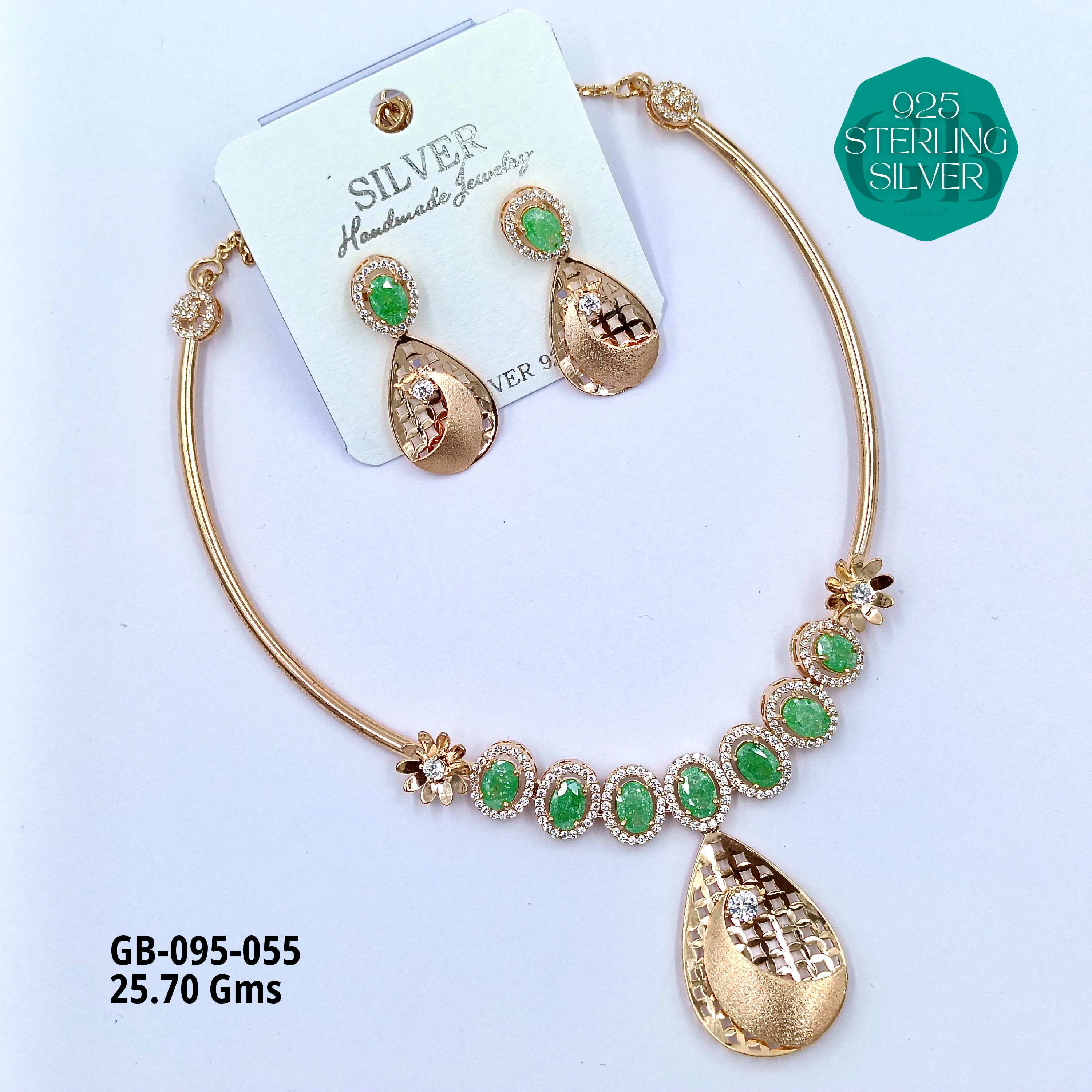 NECKLACES CNC - Premium 925 Silver Jewellery - SKU: GB-095-055 - Hyderabad Silver Importers