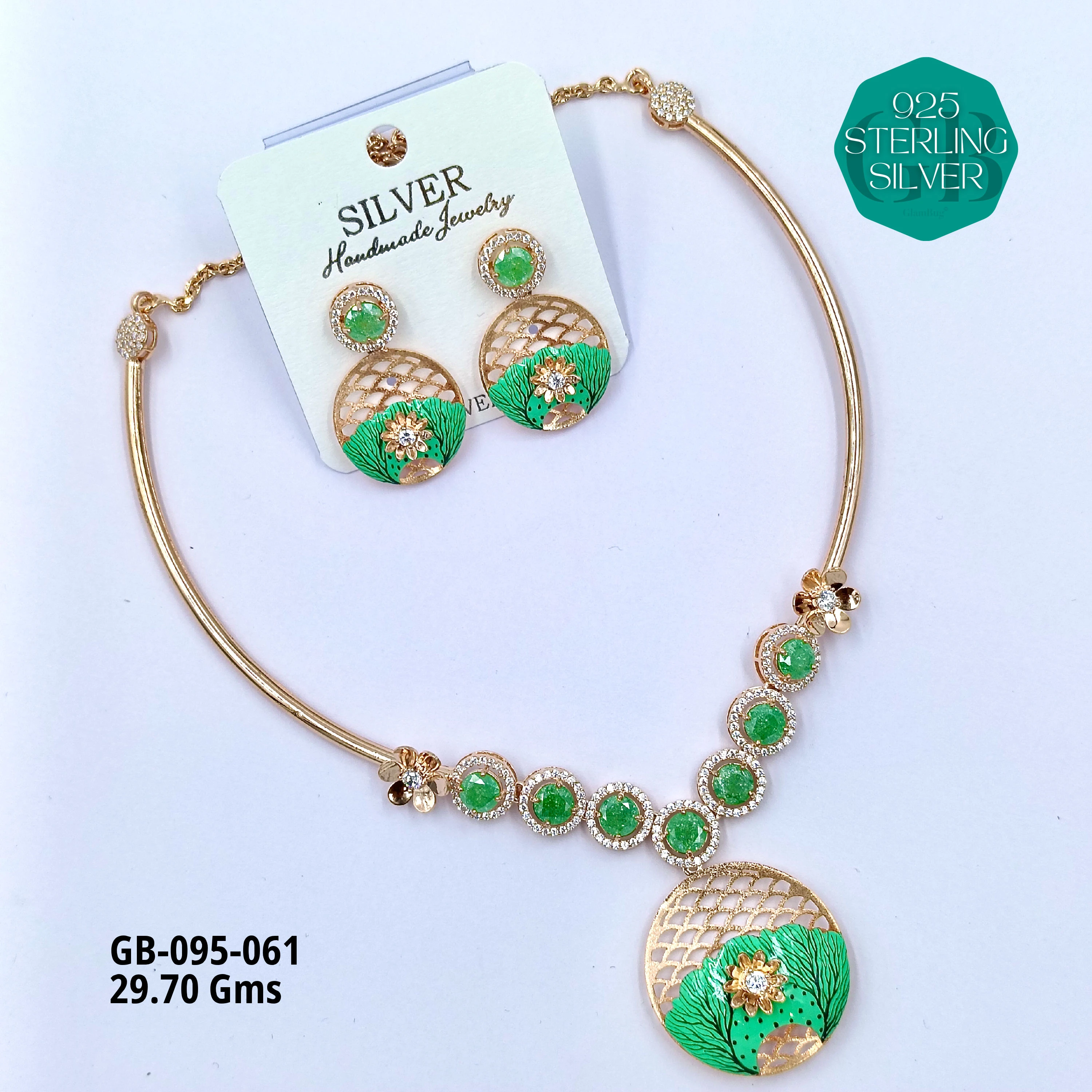 NECKLACES CNC - Premium 925 Silver Jewellery - SKU: GB-095-061 - Hyderabad Silver Importers