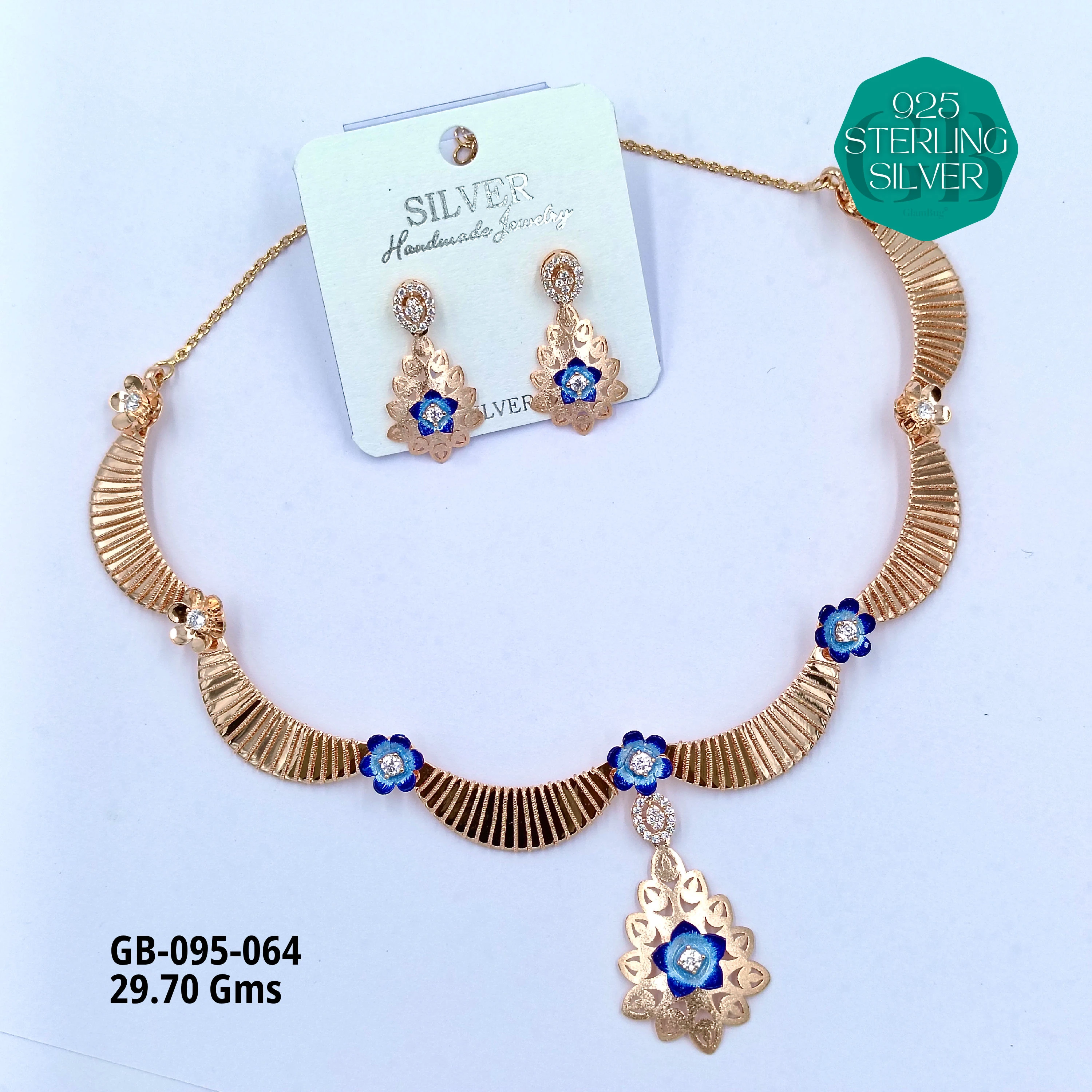 NECKLACES CNC - Premium 925 Silver Jewellery - SKU: GB-095-064 - Hyderabad Silver Importers