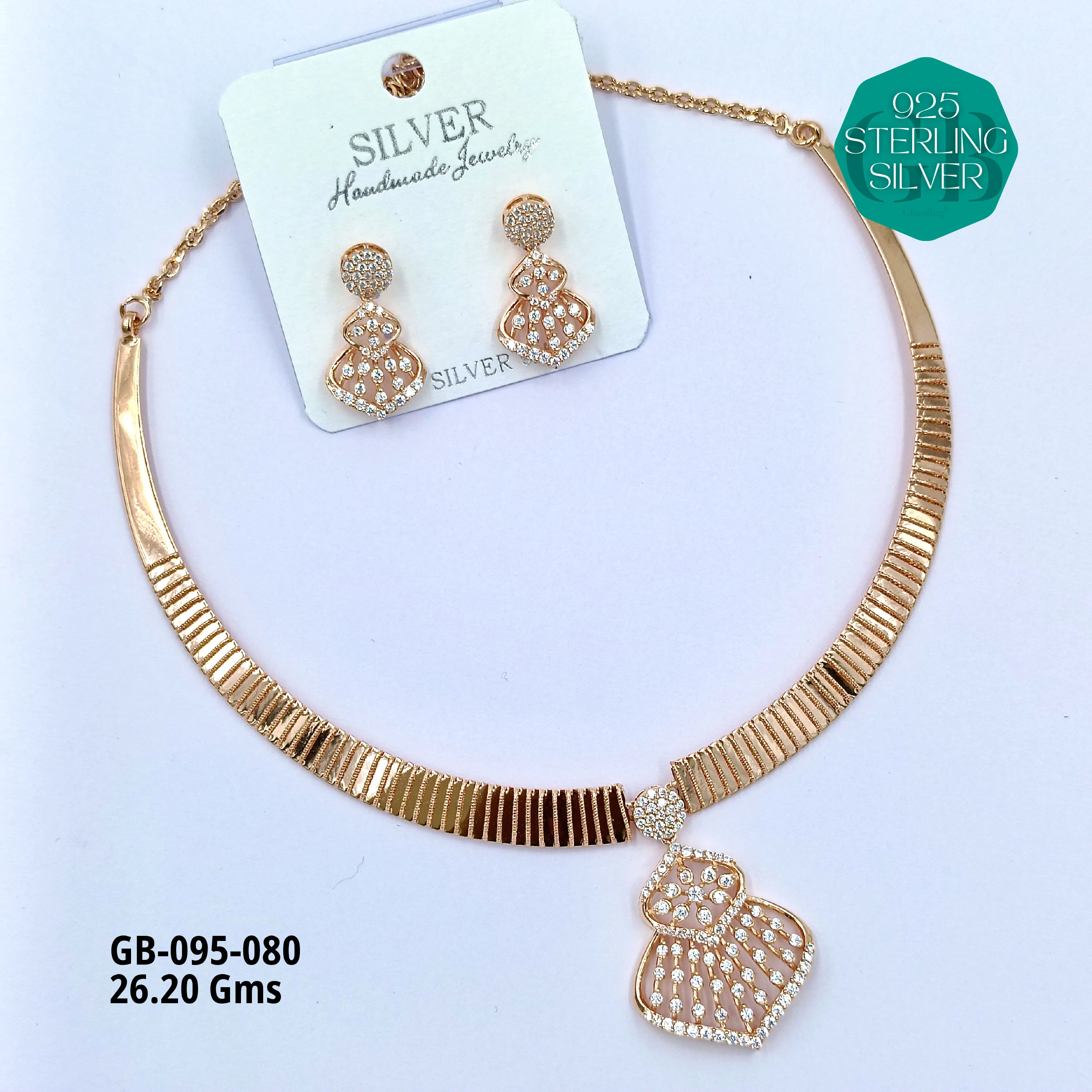 NECKLACES CNC - Premium 925 Silver Jewellery - SKU: GB-095-080 - Hyderabad Silver Importers