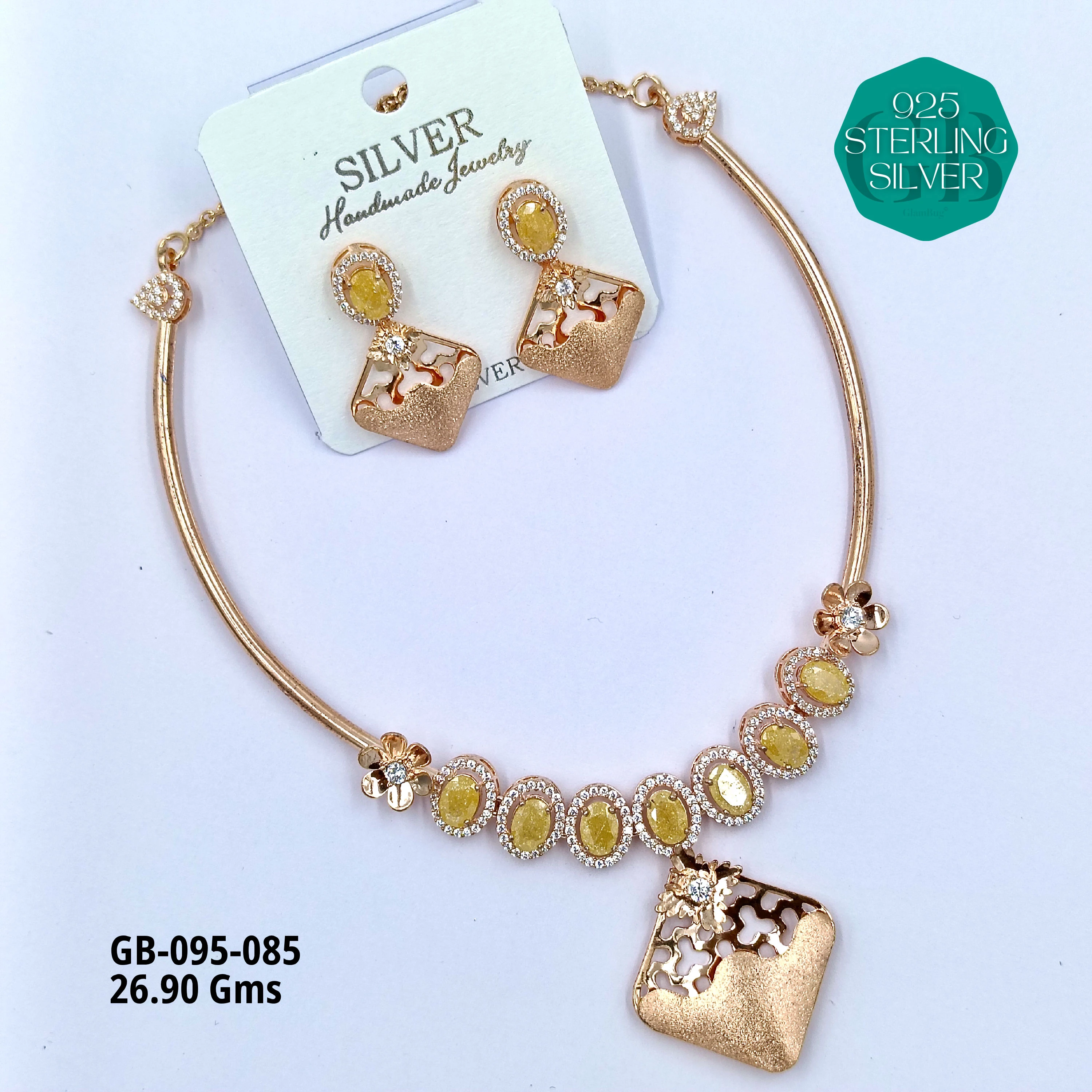 NECKLACES CNC - Premium 925 Silver Jewellery - SKU: GB-095-085 - Hyderabad Silver Importers