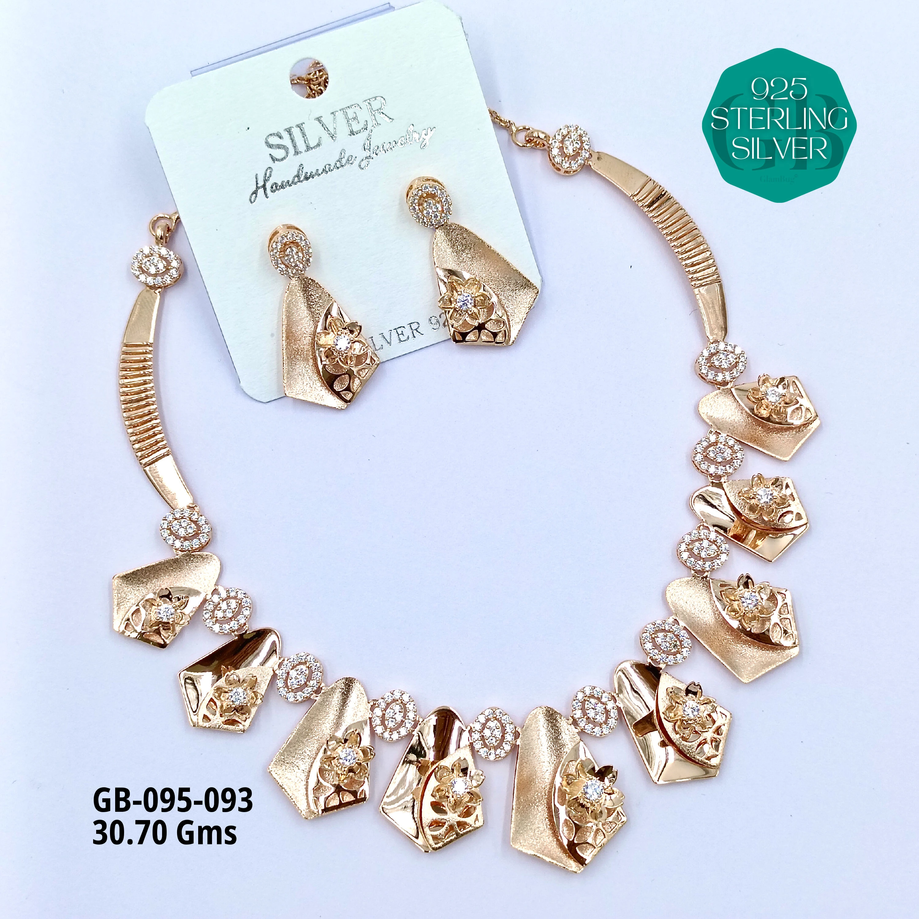 NECKLACES CNC - Premium 925 Silver Jewellery - SKU: GB-095-093 - Hyderabad Silver Importers