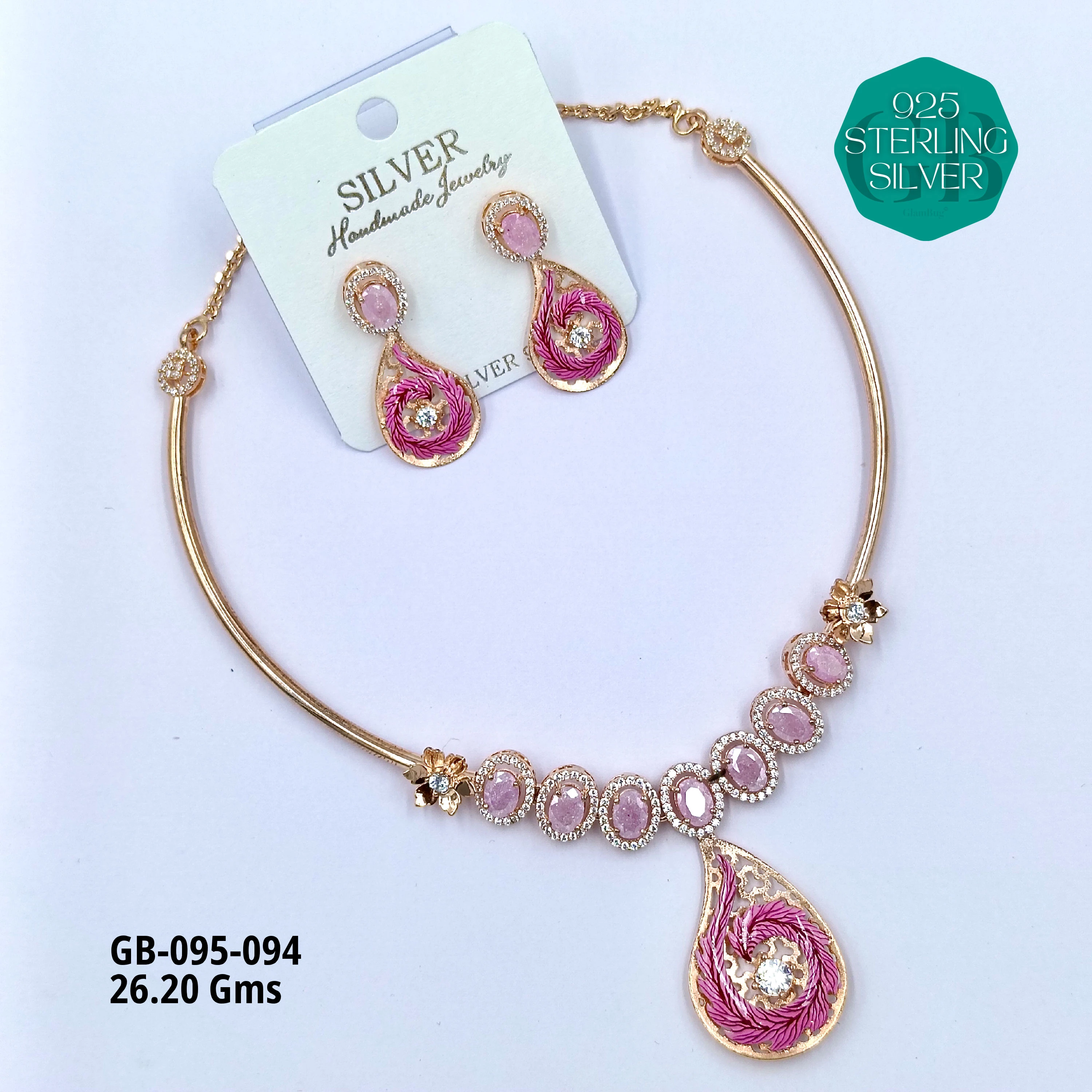 NECKLACES CNC - Premium 925 Silver Jewellery - SKU: GB-095-094 - Hyderabad Silver Importers