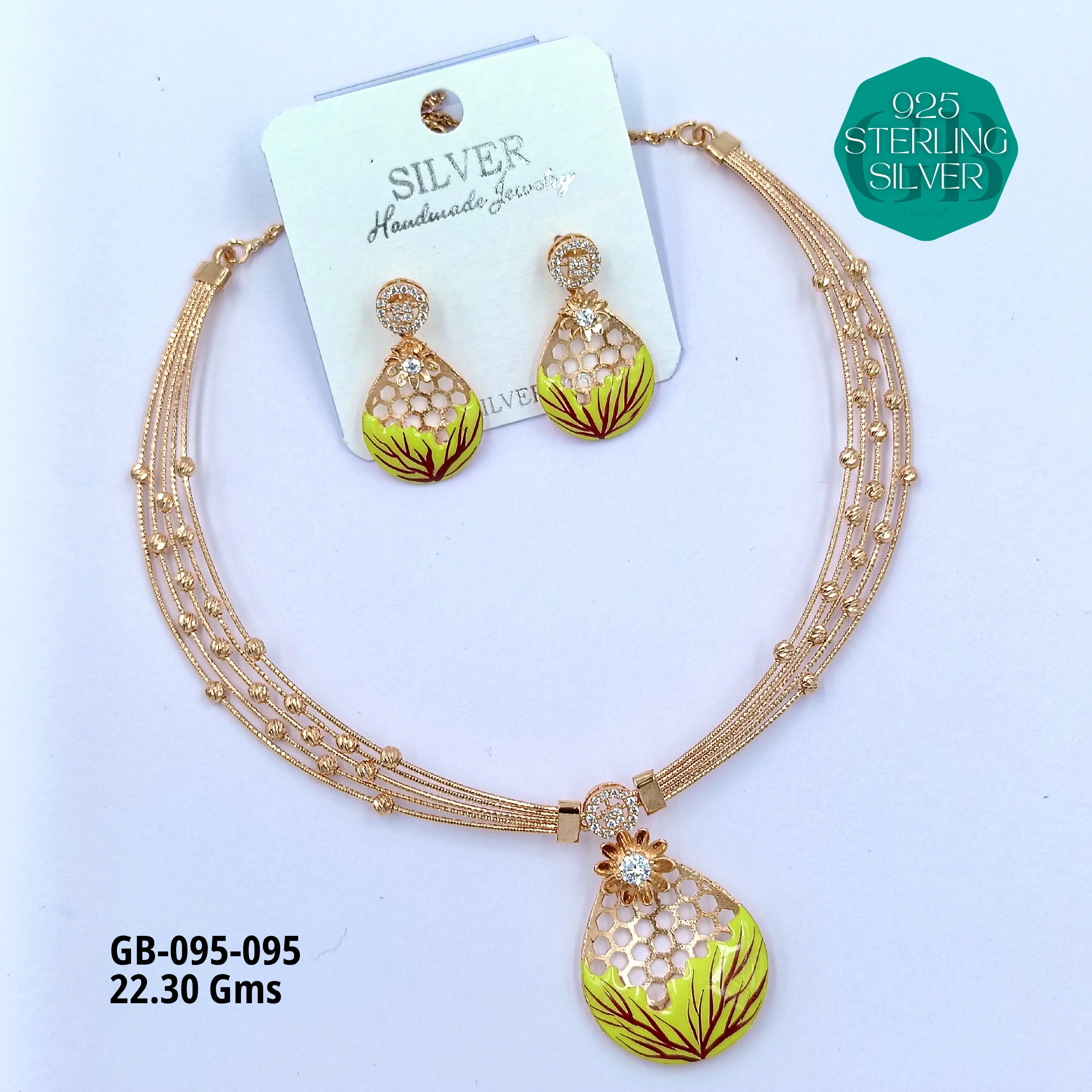 NECKLACES CNC - Premium 925 Silver Jewellery - SKU: GB-095-095 - Hyderabad Silver Importers