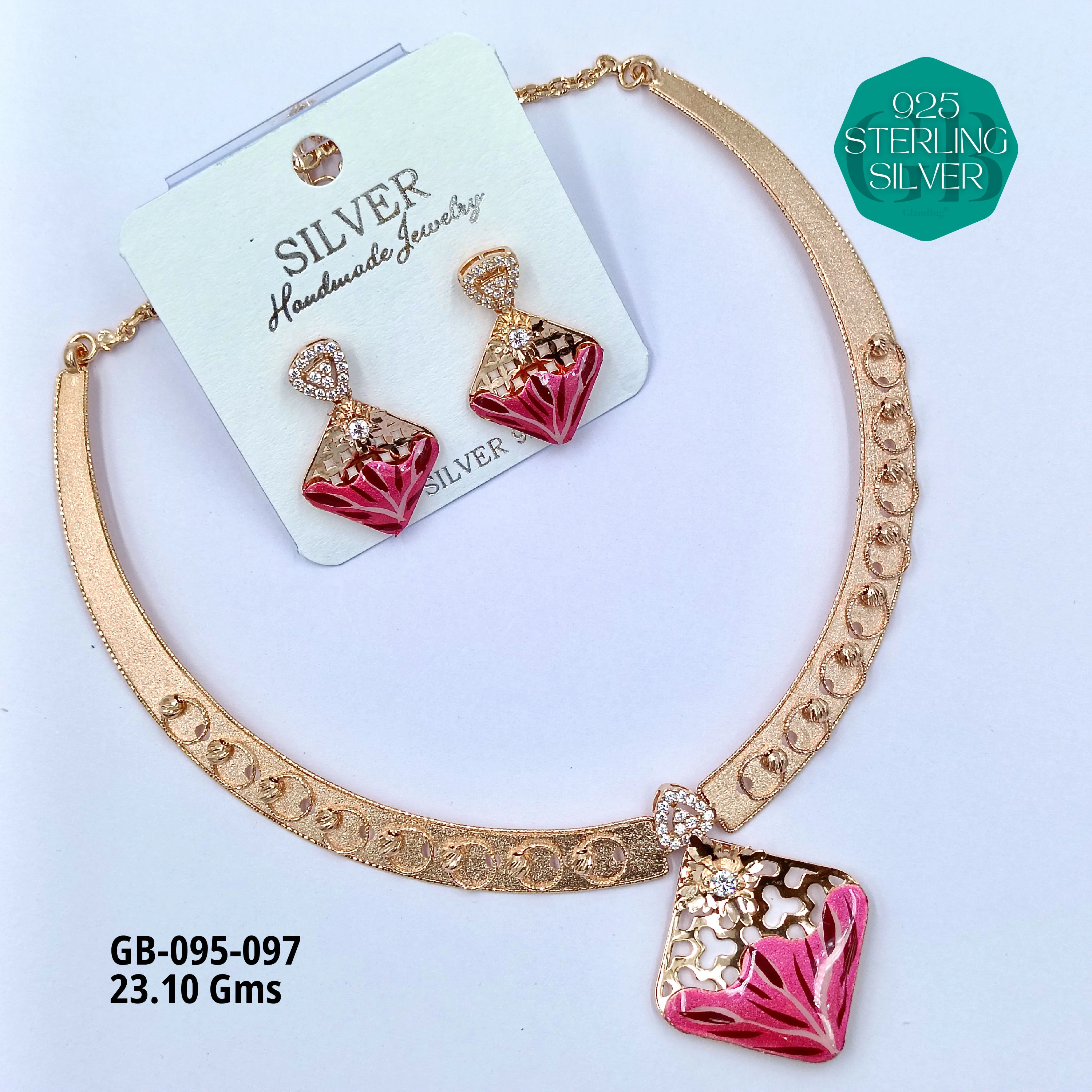 NECKLACES CNC - Premium 925 Silver Jewellery - SKU: GB-095-097 - Hyderabad Silver Importers