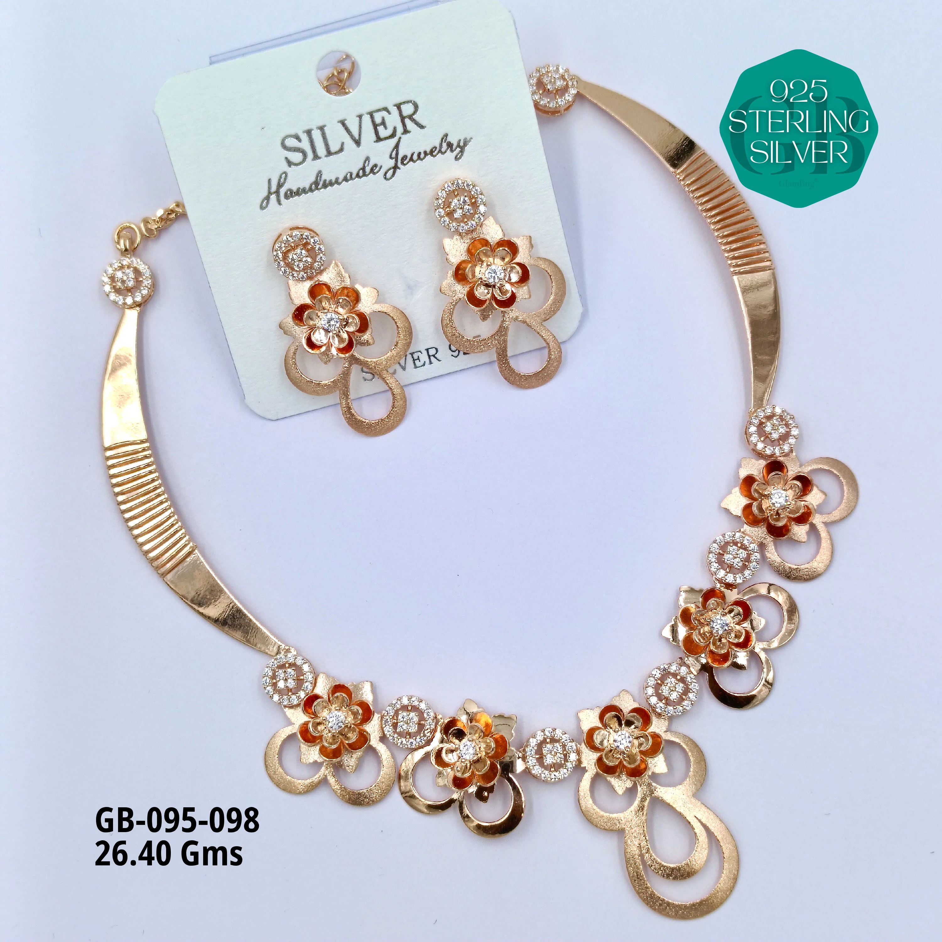 NECKLACES CNC - Premium 925 Silver Jewellery - SKU: GB-095-098 - Hyderabad Silver Importers