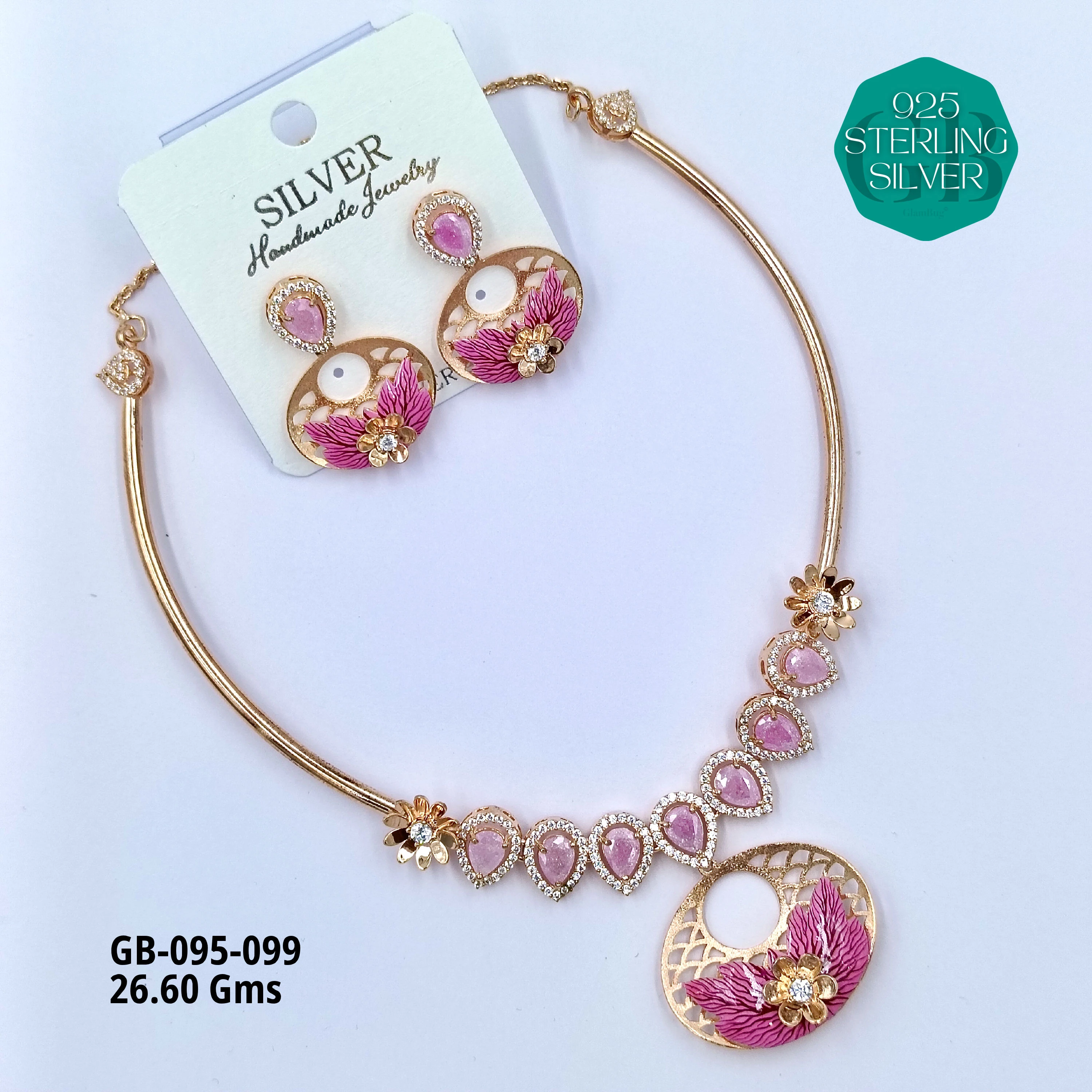 NECKLACES CNC - Premium 925 Silver Jewellery - SKU: GB-095-099 - Hyderabad Silver Importers