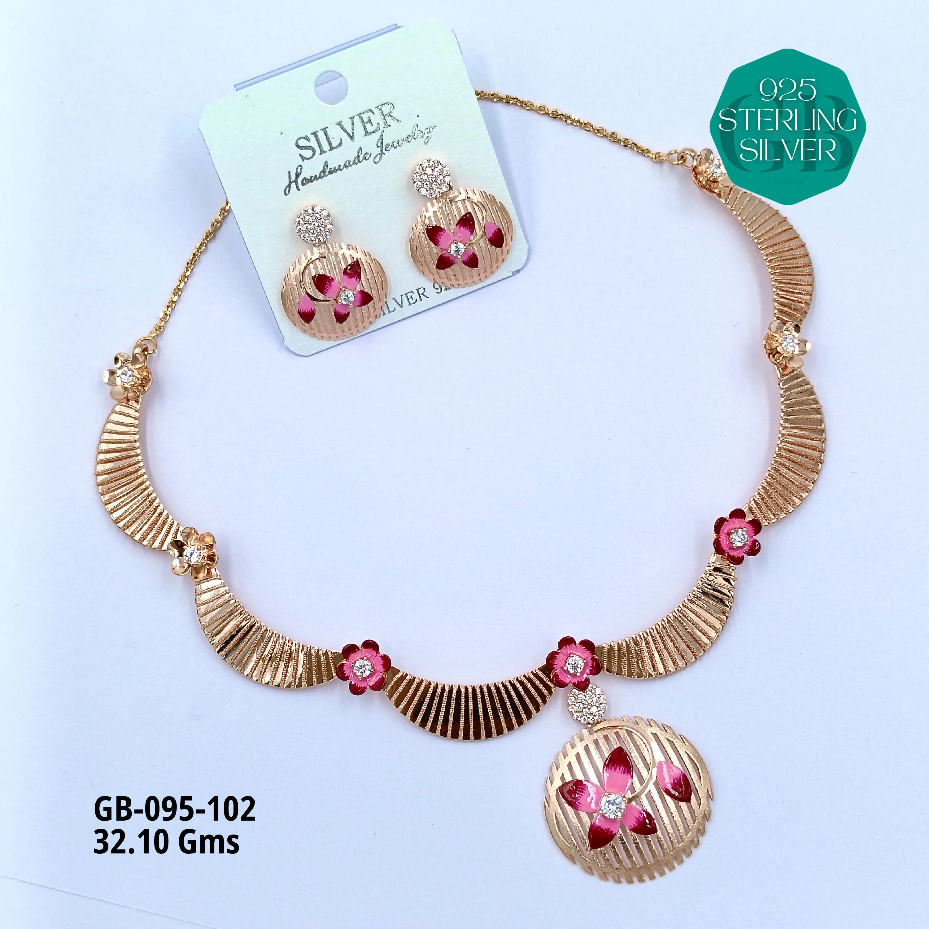 NECKLACES CNC - Premium 925 Silver Jewellery - SKU: GB-095-102 - Hyderabad Silver Importers