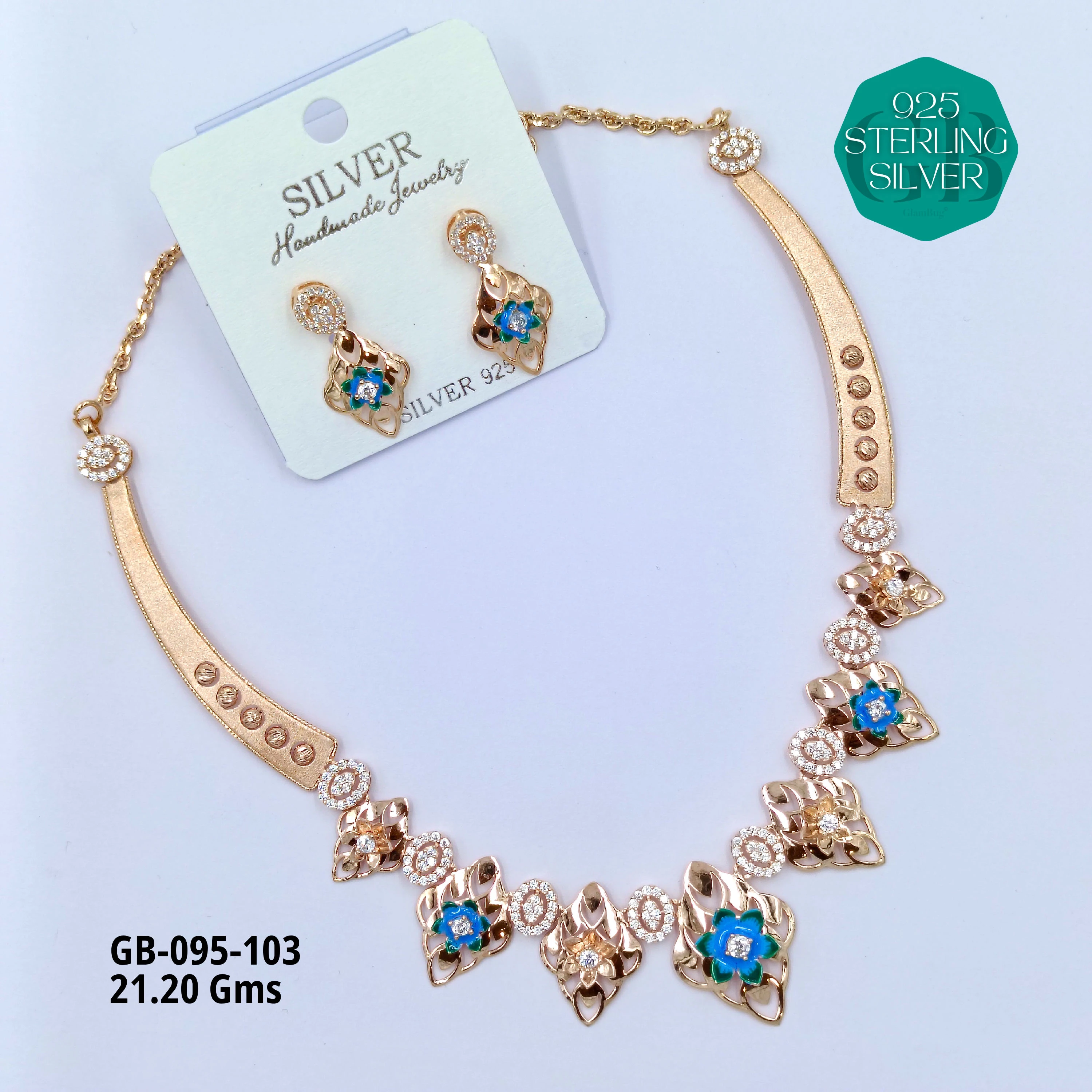 NECKLACES CNC - Premium 925 Silver Jewellery - SKU: GB-095-103 - Hyderabad Silver Importers