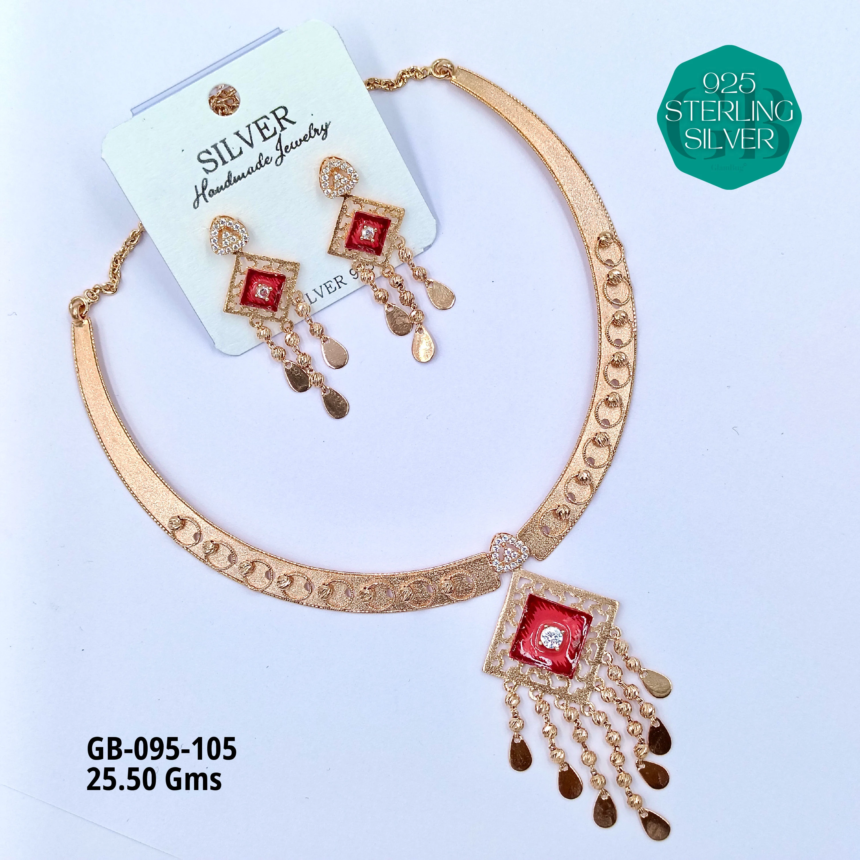 NECKLACES CNC - Premium 925 Silver Jewellery - SKU: GB-095-105 - Hyderabad Silver Importers