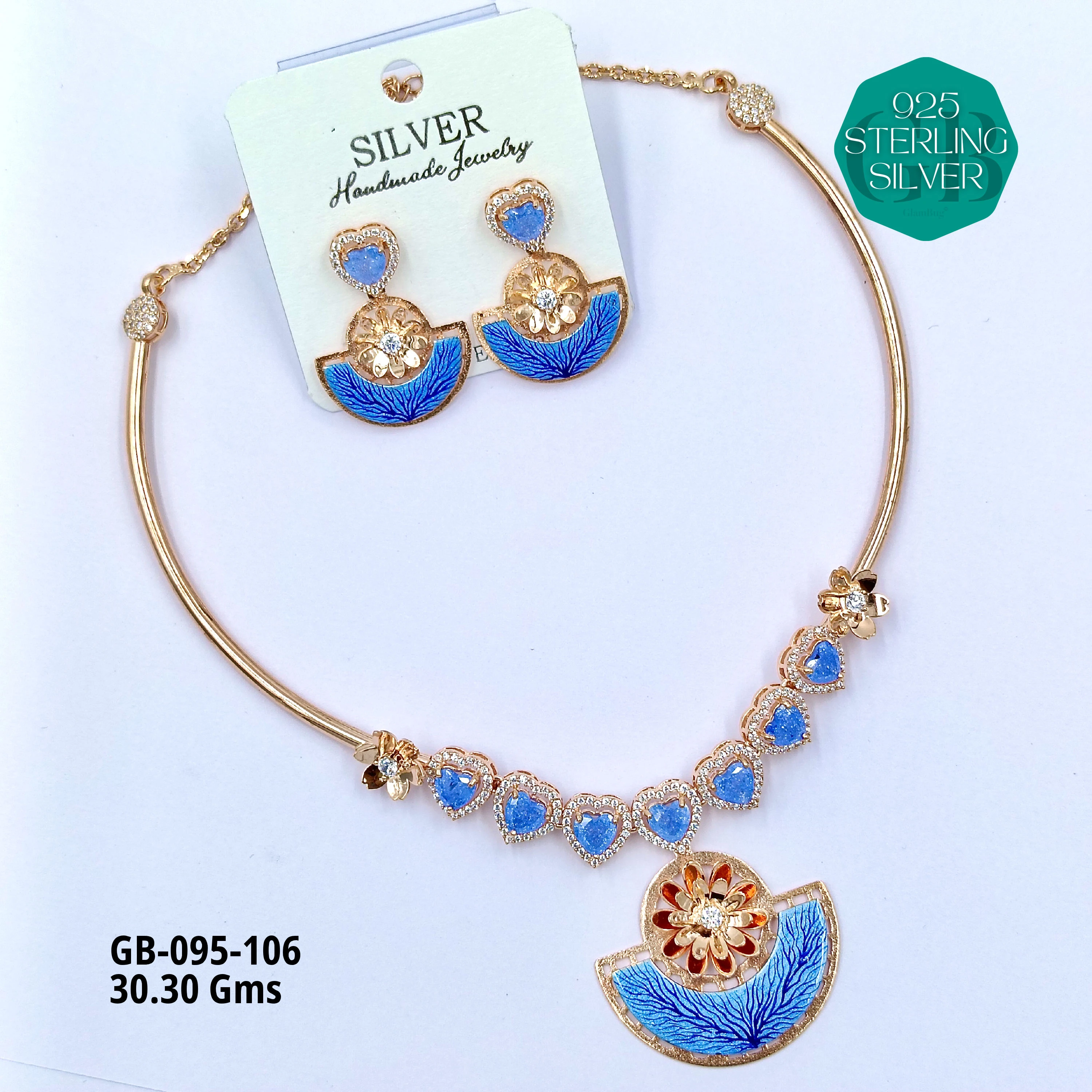 NECKLACES CNC - Premium 925 Silver Jewellery - SKU: GB-095-106 - Hyderabad Silver Importers