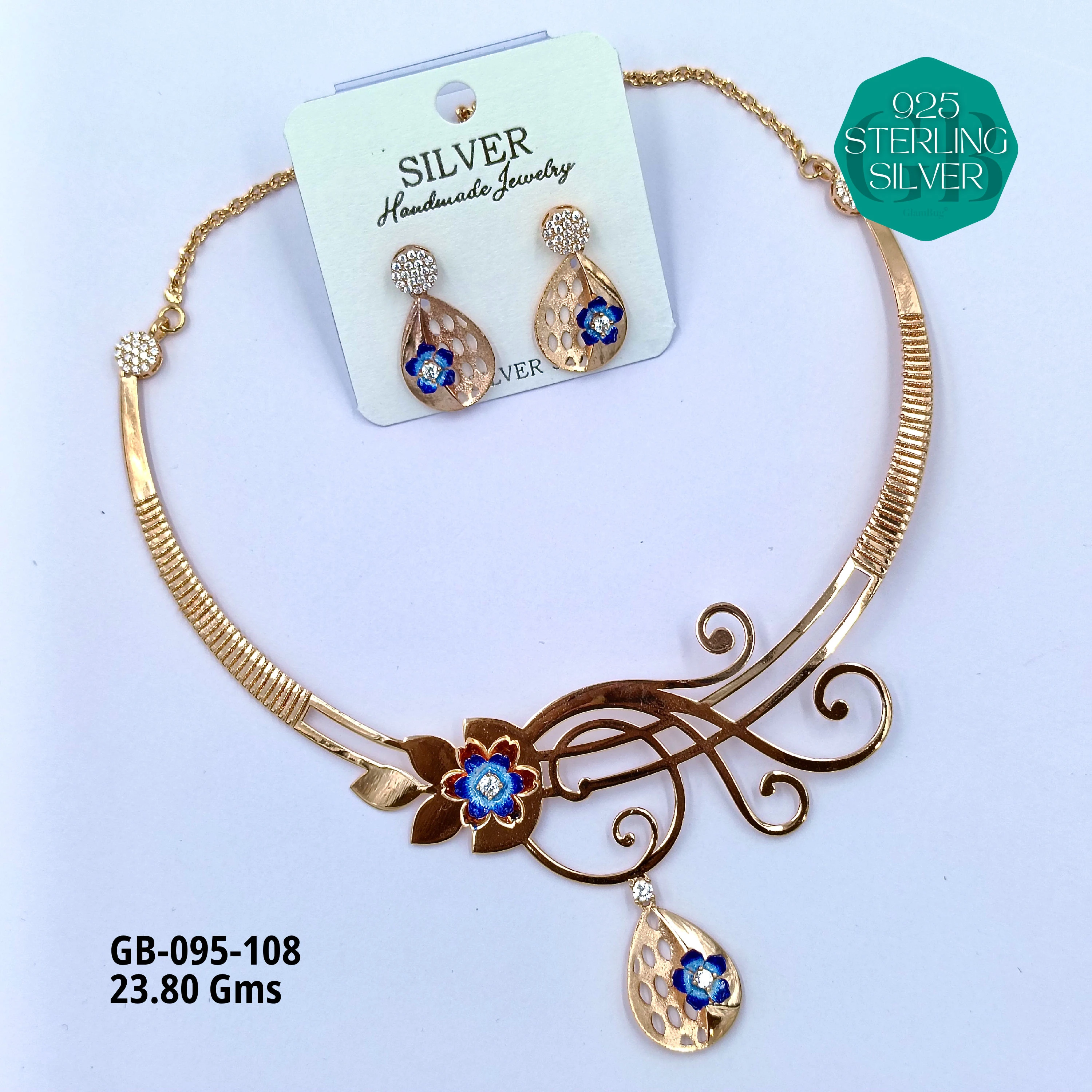 NECKLACES CNC - Premium 925 Silver Jewellery - SKU: GB-095-108 - Hyderabad Silver Importers