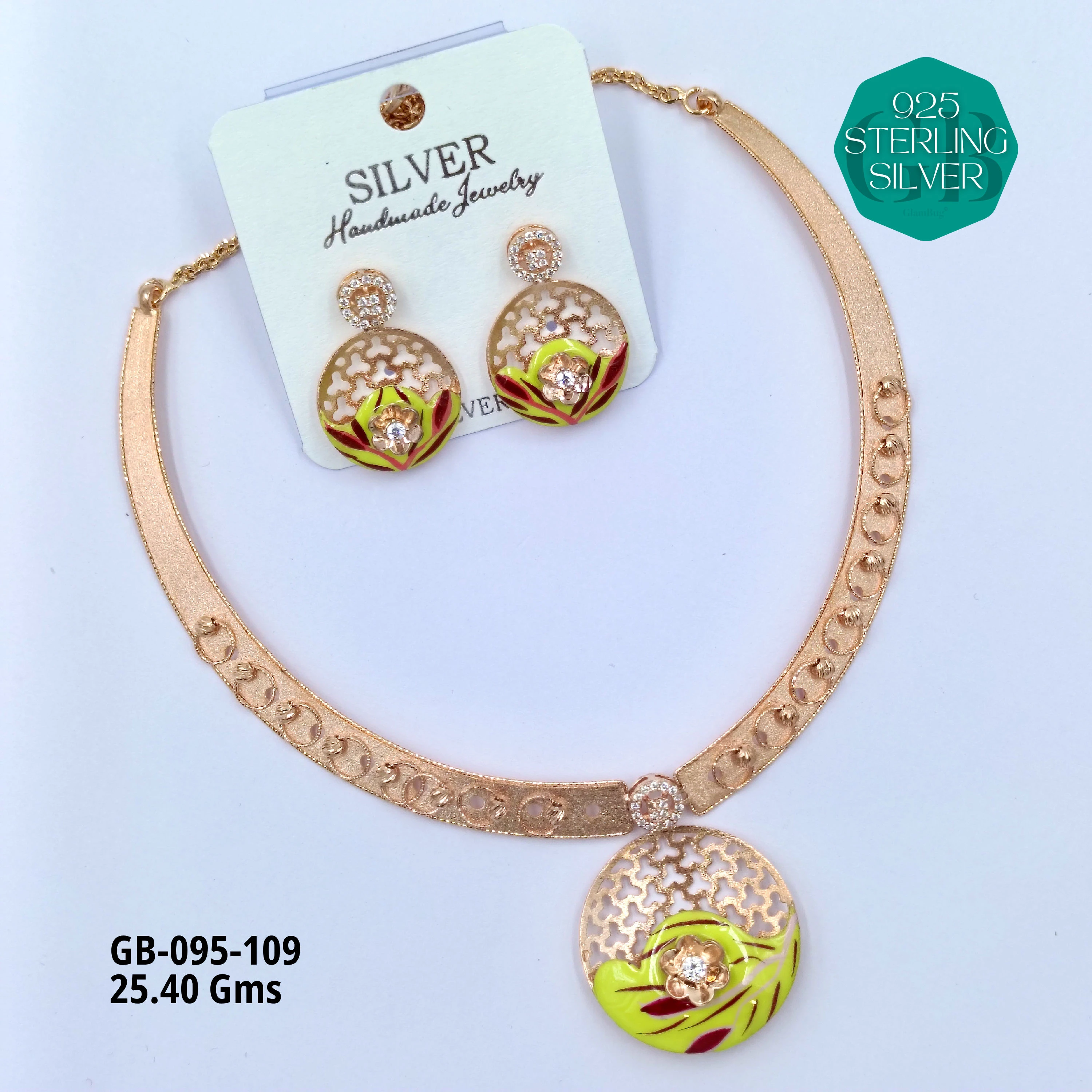 NECKLACES CNC - Premium 925 Silver Jewellery - SKU: GB-095-109 - Hyderabad Silver Importers