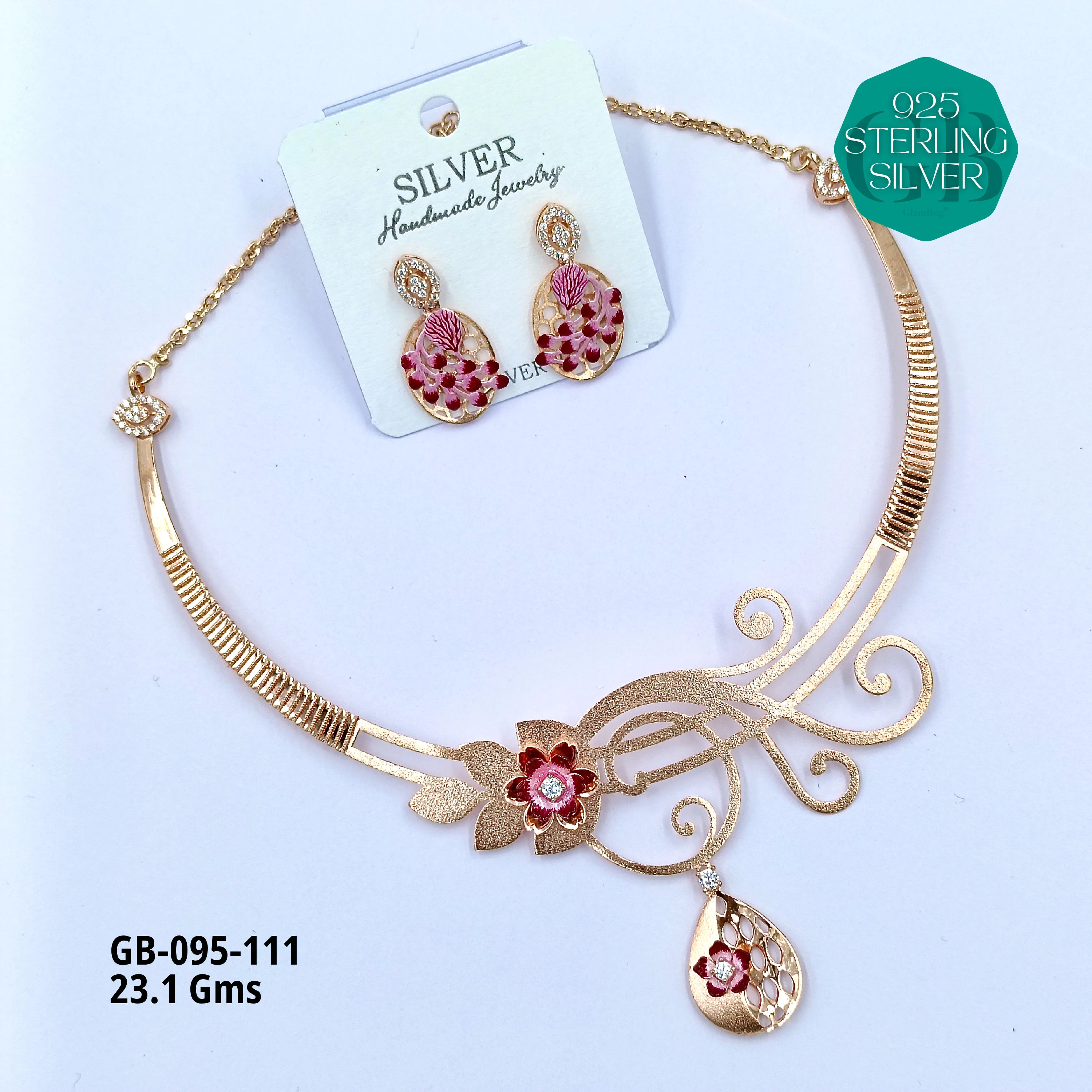 NECKLACES CNC - Premium 925 Silver Jewellery - SKU: GB-095-111 - Hyderabad Silver Importers