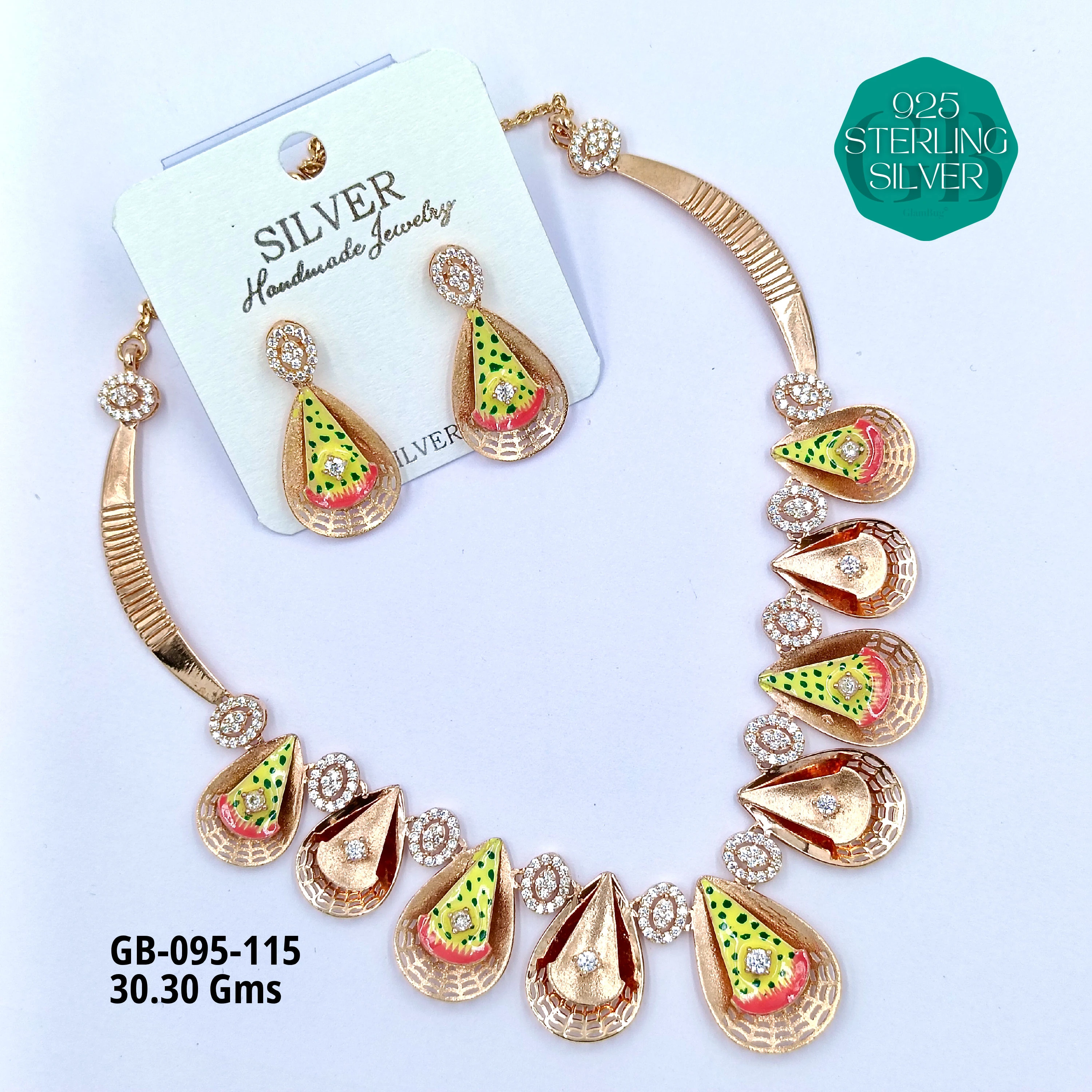 NECKLACES CNC - Premium 925 Silver Jewellery - SKU: GB-095-115 - Hyderabad Silver Importers