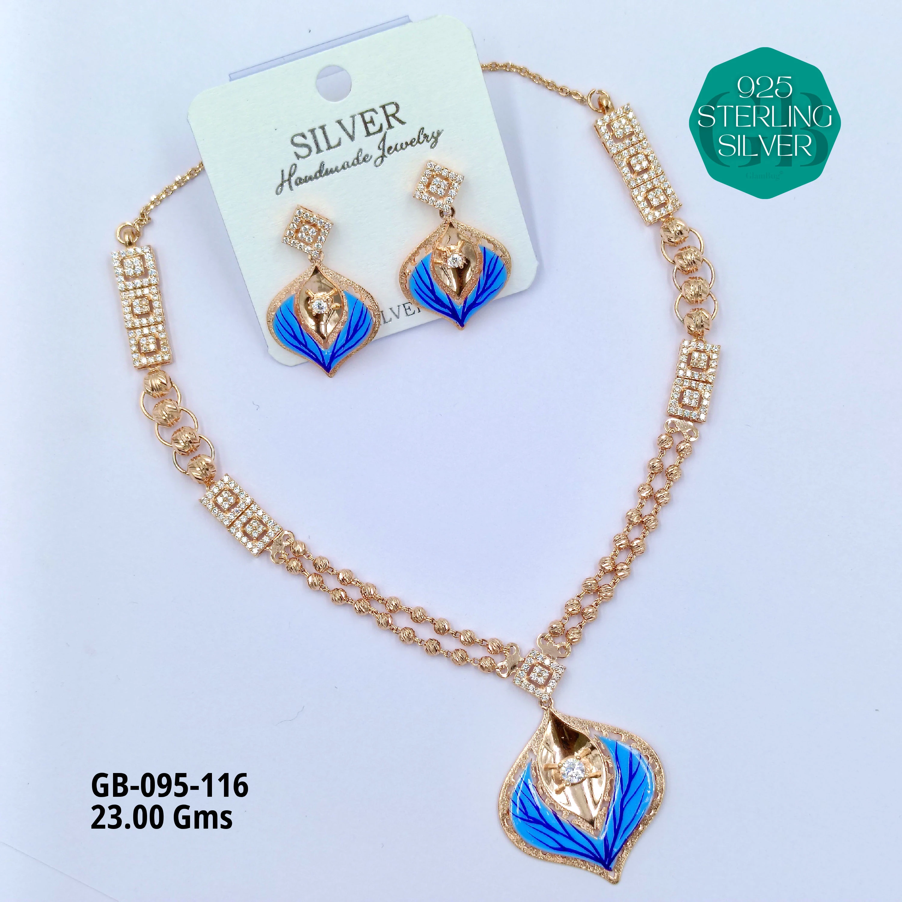 NECKLACES CNC - Premium 925 Silver Jewellery - SKU: GB-095-116 - Hyderabad Silver Importers