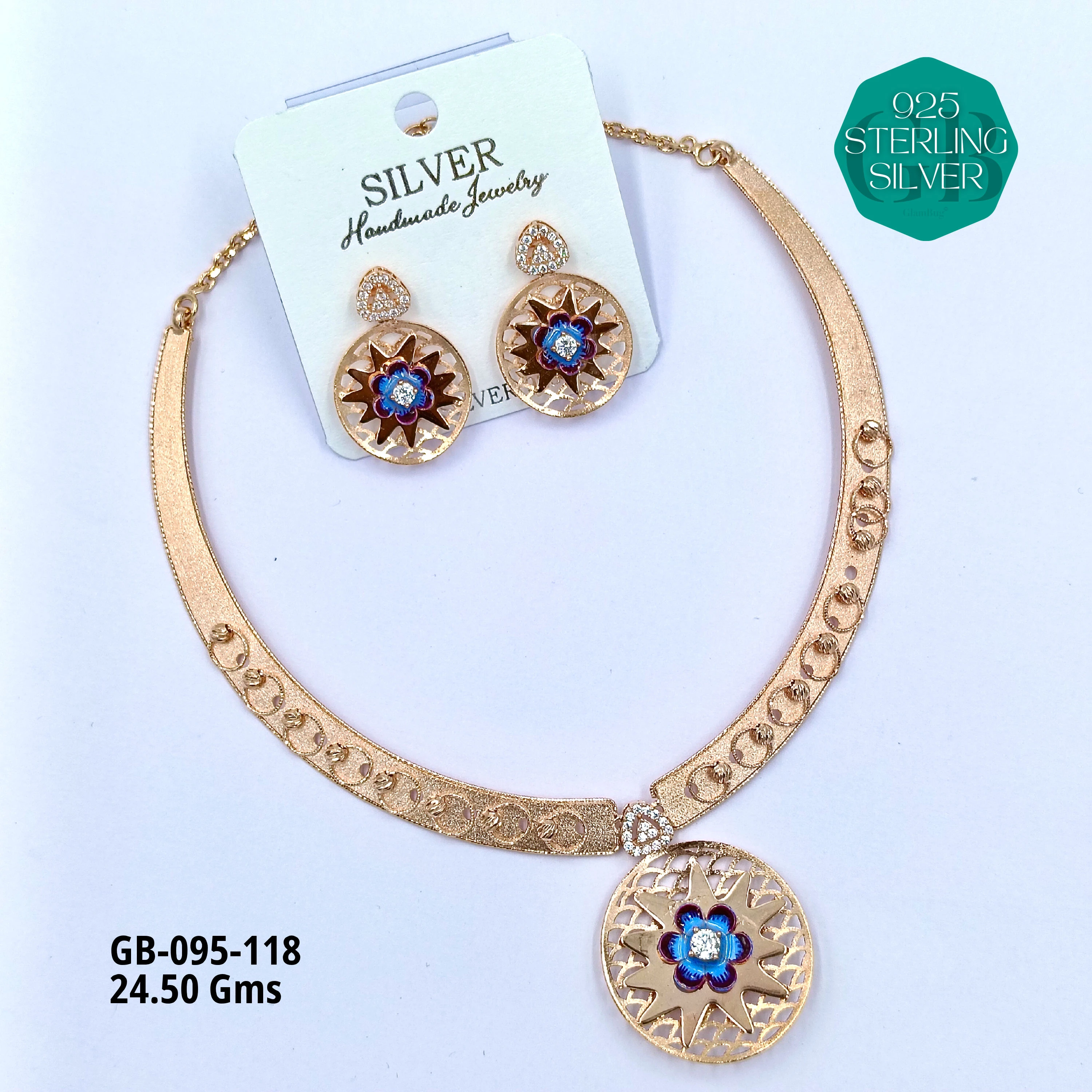 NECKLACES CNC - Premium 925 Silver Jewellery - SKU: GB-095-118 - Hyderabad Silver Importers