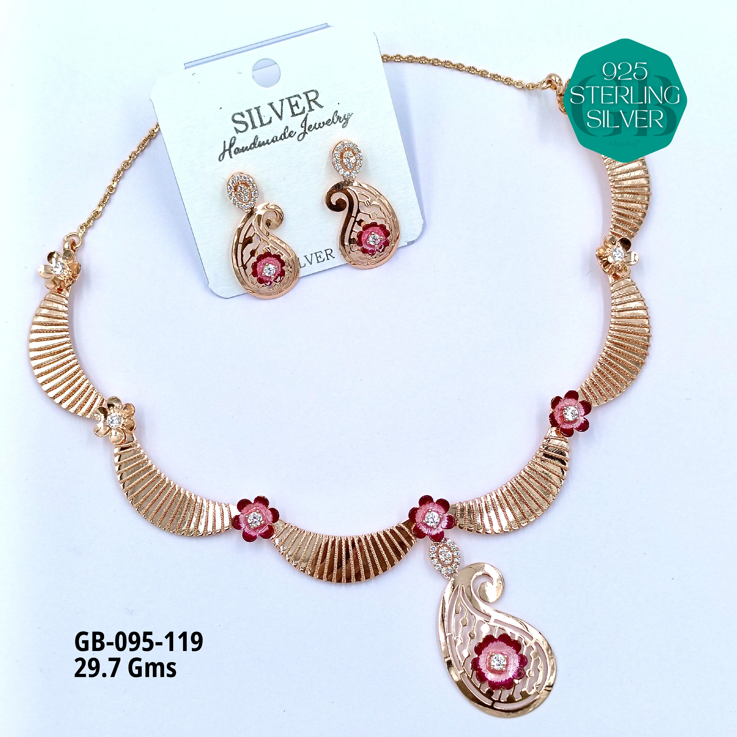 NECKLACES CNC - Premium 925 Silver Jewellery - SKU: GB-095-119 - Hyderabad Silver Importers