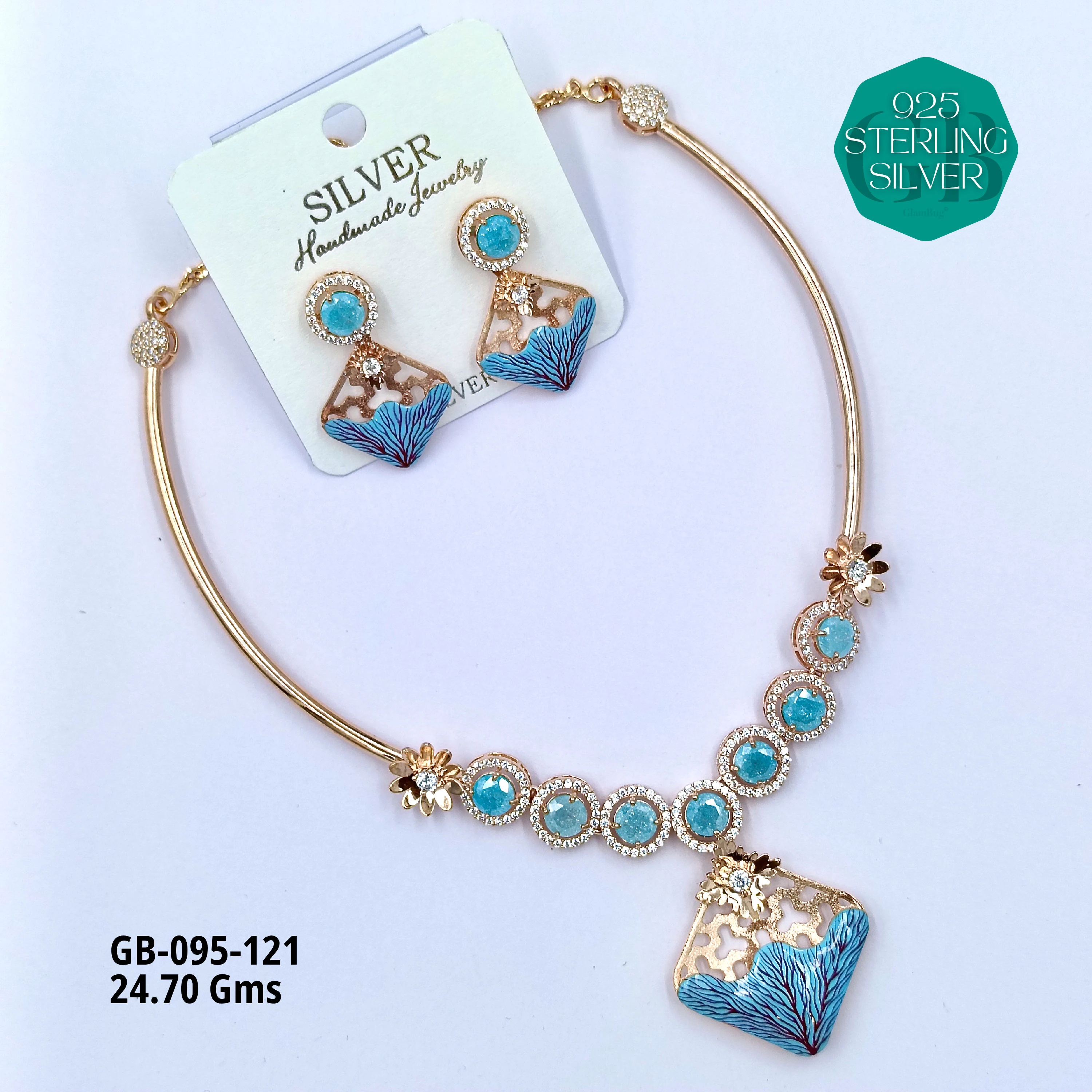 NECKLACES CNC - Premium 925 Silver Jewellery - SKU: GB-095-121 - Hyderabad Silver Importers