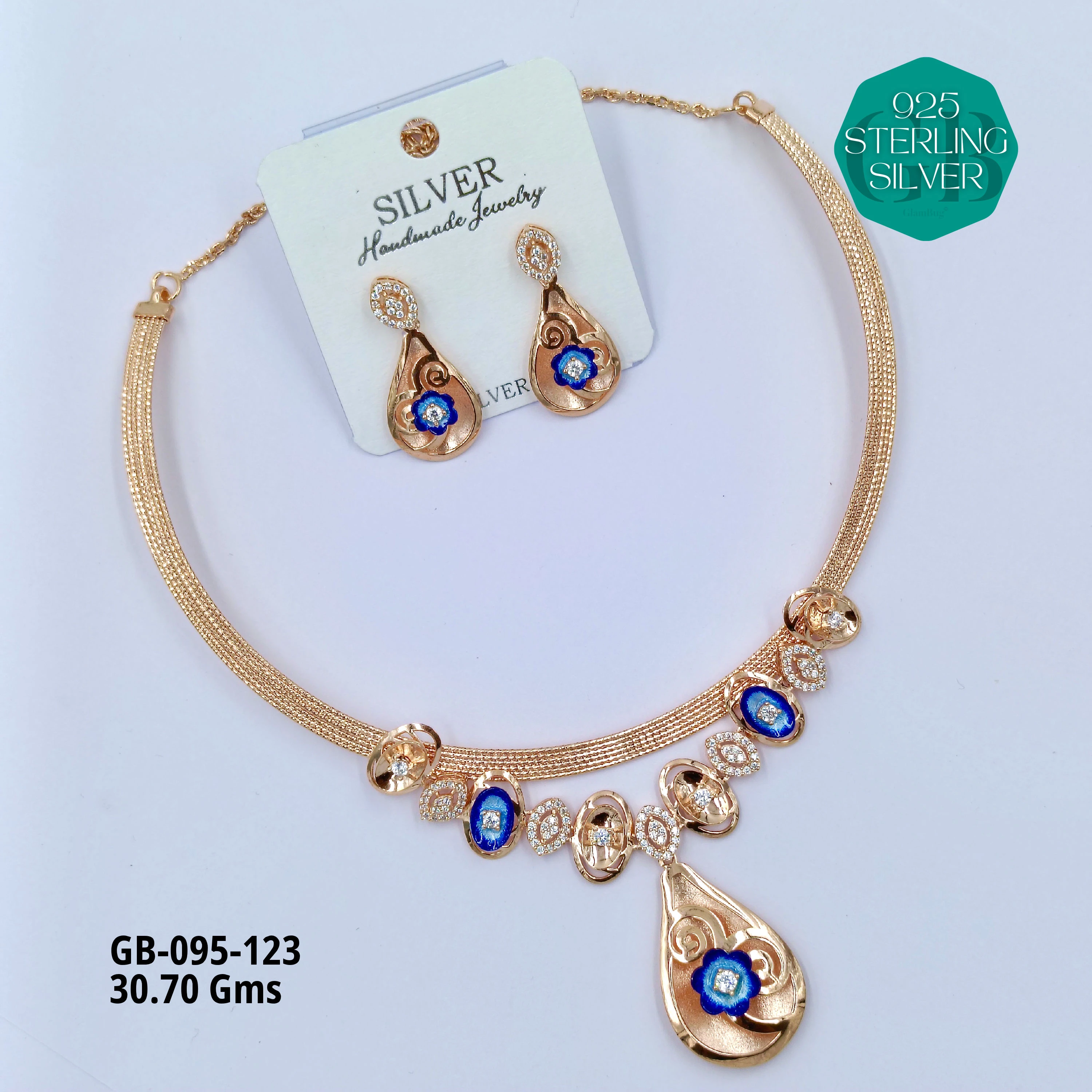 NECKLACES CNC - Premium 925 Silver Jewellery - SKU: GB-095-123 - Hyderabad Silver Importers