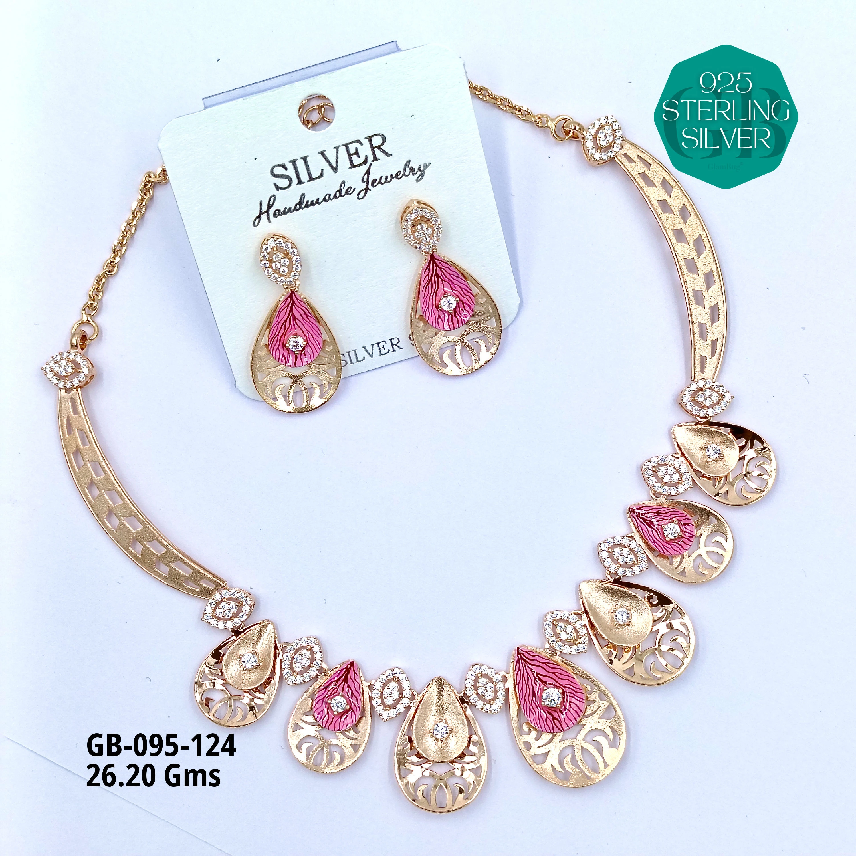 NECKLACES CNC - Premium 925 Silver Jewellery - SKU: GB-095-124 - Hyderabad Silver Importers