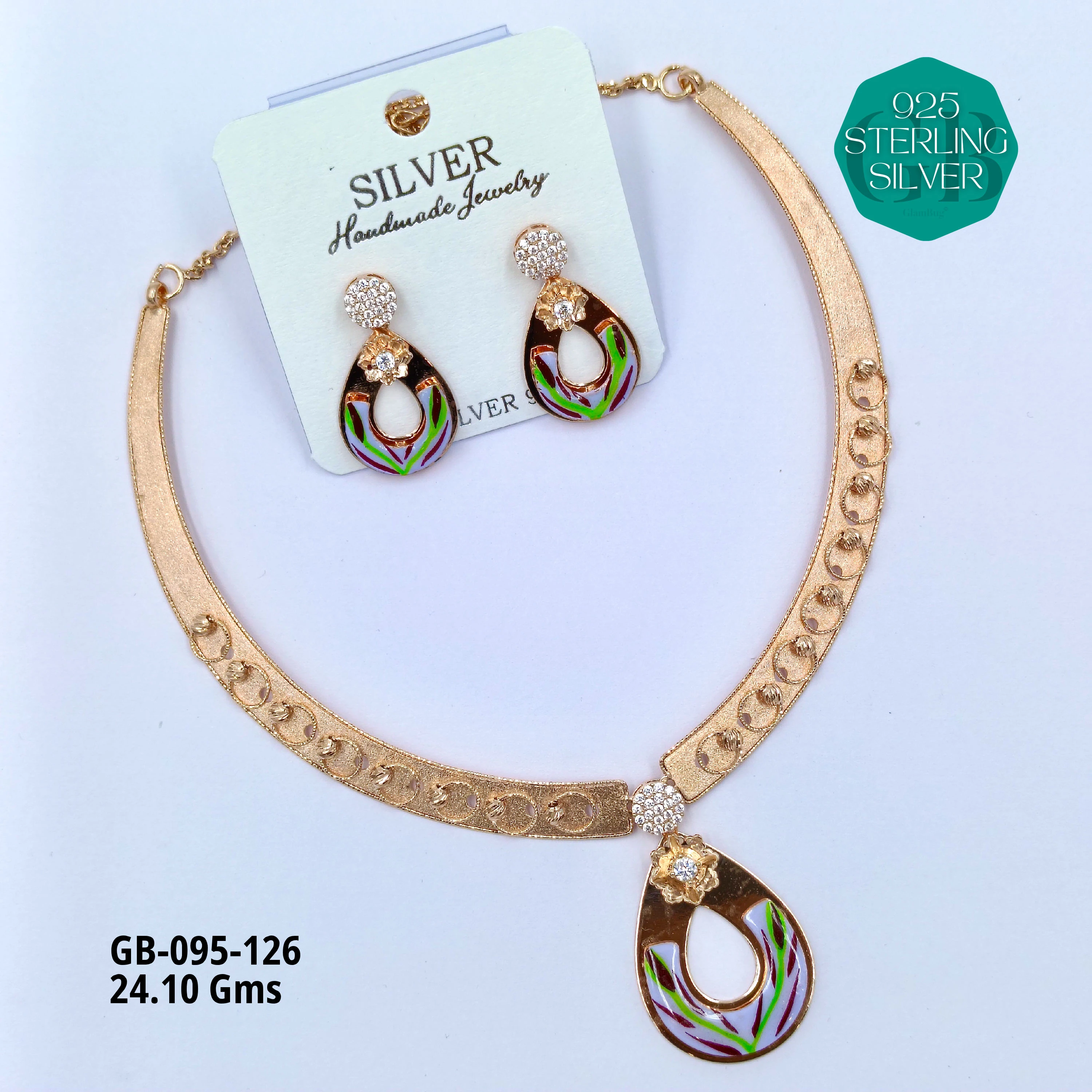 NECKLACES CNC - Premium 925 Silver Jewellery - SKU: GB-095-126 - Hyderabad Silver Importers