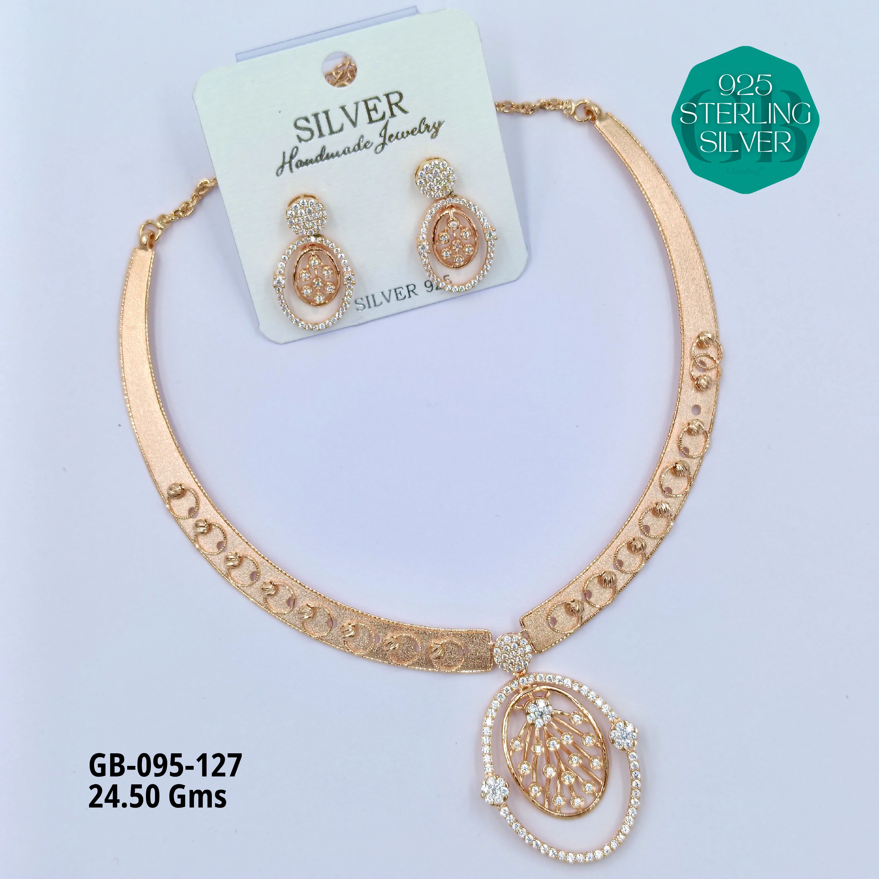 NECKLACES CNC - Premium 925 Silver Jewellery - SKU: GB-095-127 - Hyderabad Silver Importers