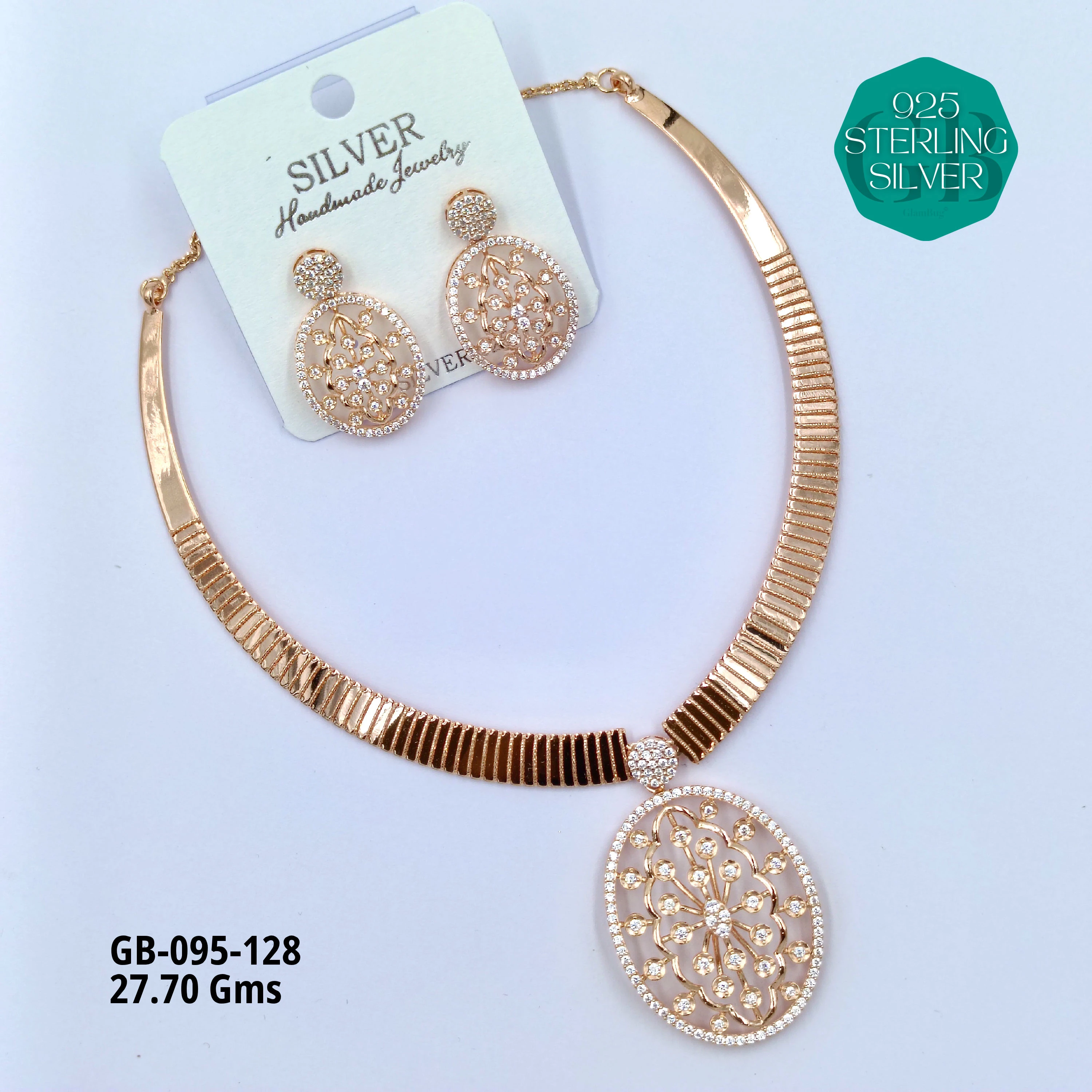 NECKLACES CNC - Premium 925 Silver Jewellery - SKU: GB-095-128 - Hyderabad Silver Importers