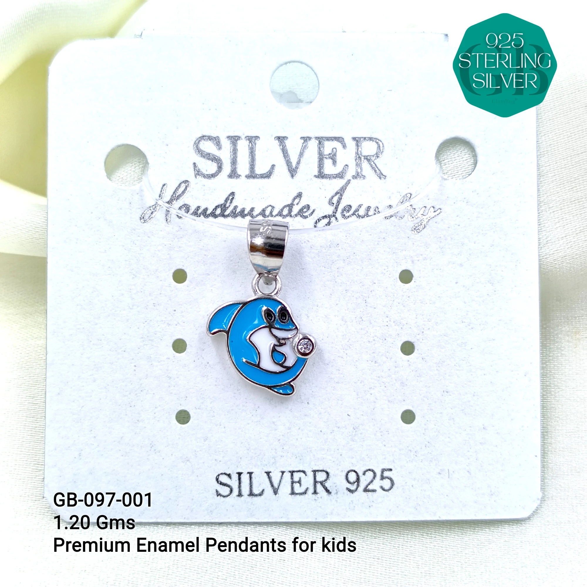 BABY ENAMEL TOY PENDANTS - Premium 925 Silver Jewellery - SKU: GB-097-001 - Hyderabad Silver Importers