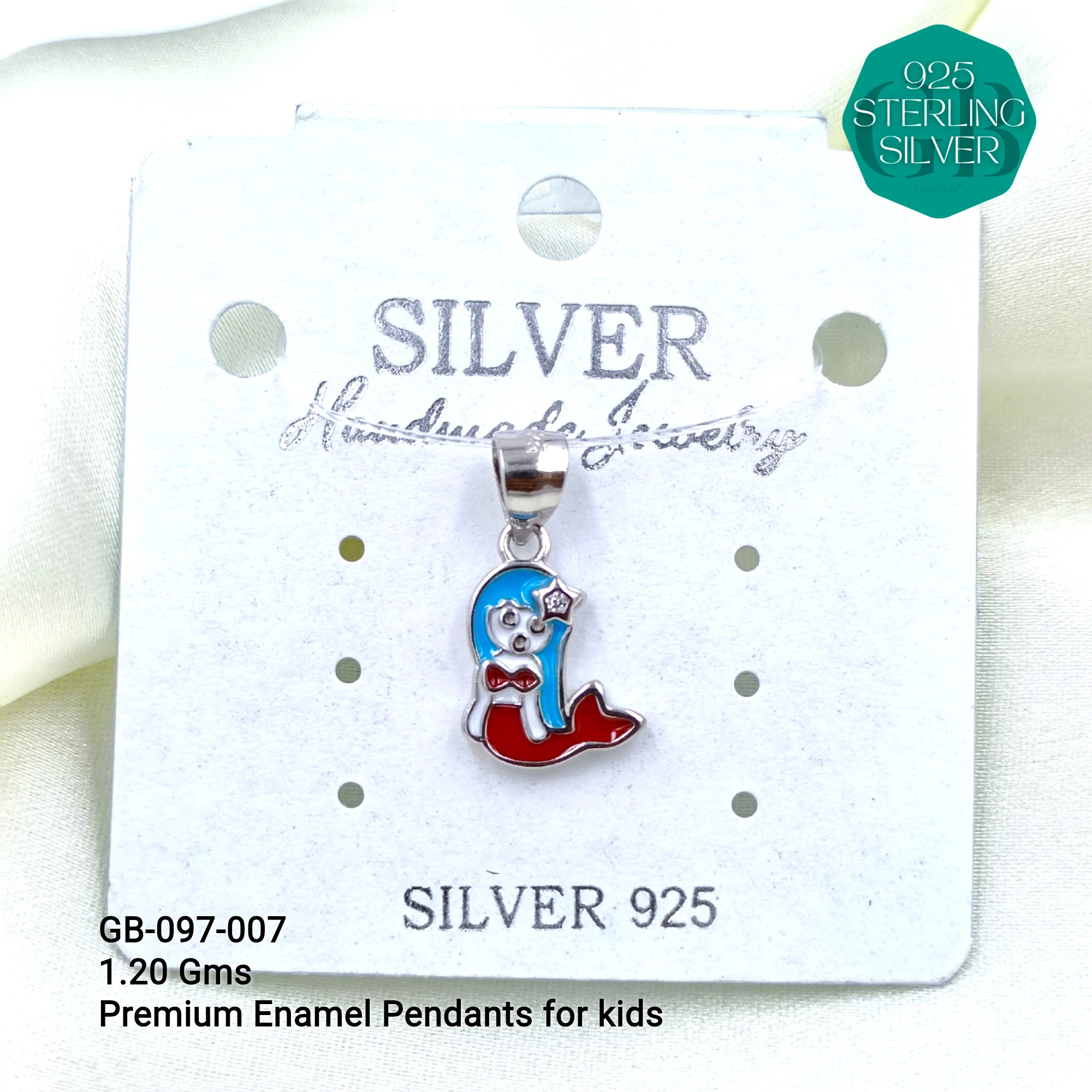 BABY ENAMEL TOY PENDANTS - Premium 925 Silver Jewellery - SKU: GB-097-007 - Hyderabad Silver Importers