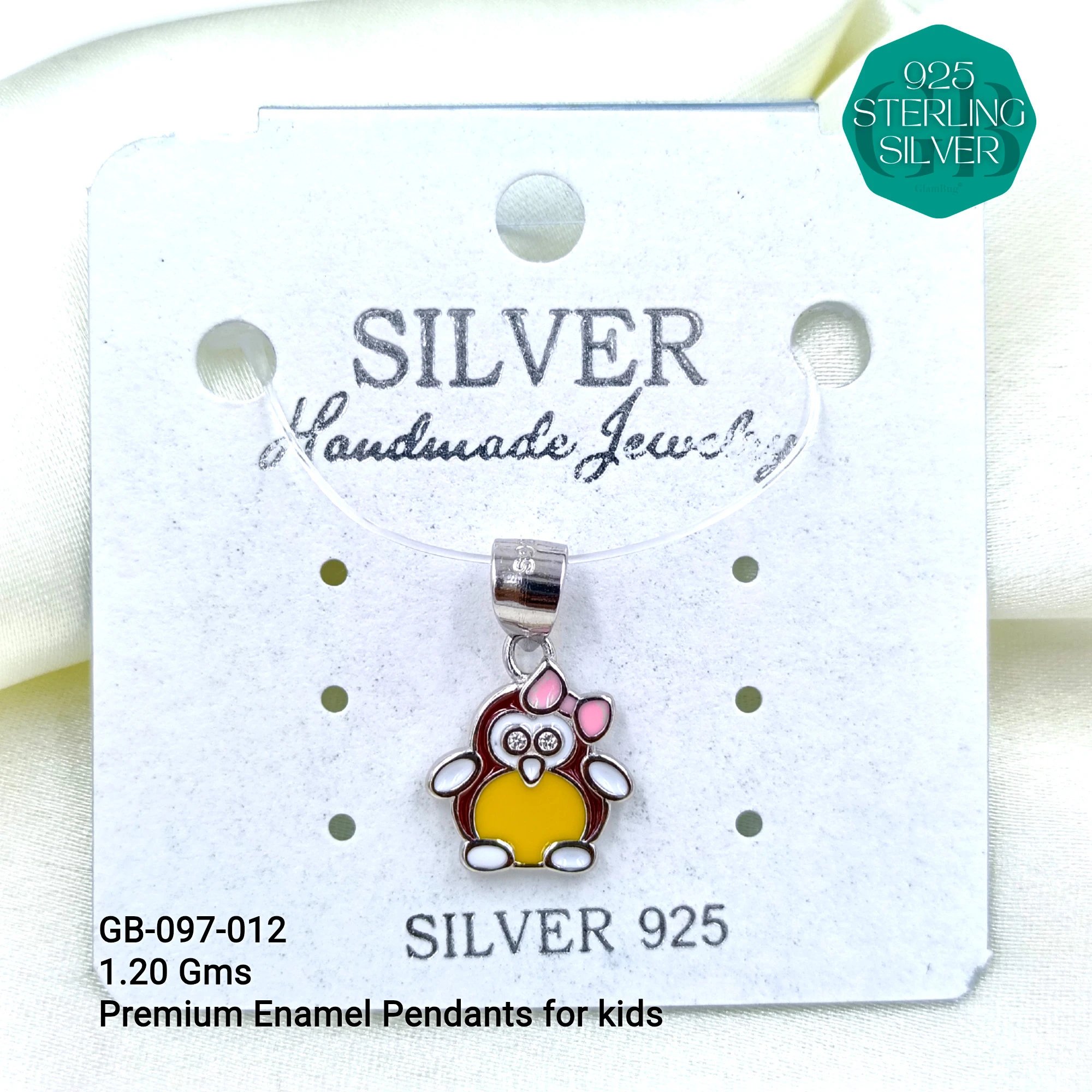 BABY ENAMEL TOY PENDANTS - Premium 925 Silver Jewellery - SKU: GB-097-012 - Hyderabad Silver Importers