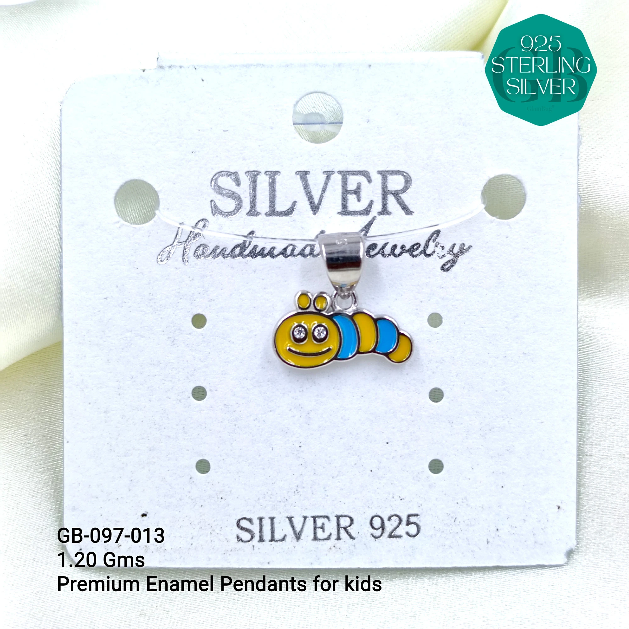 BABY ENAMEL TOY PENDANTS - Premium 925 Silver Jewellery - SKU: GB-097-013 - Hyderabad Silver Importers