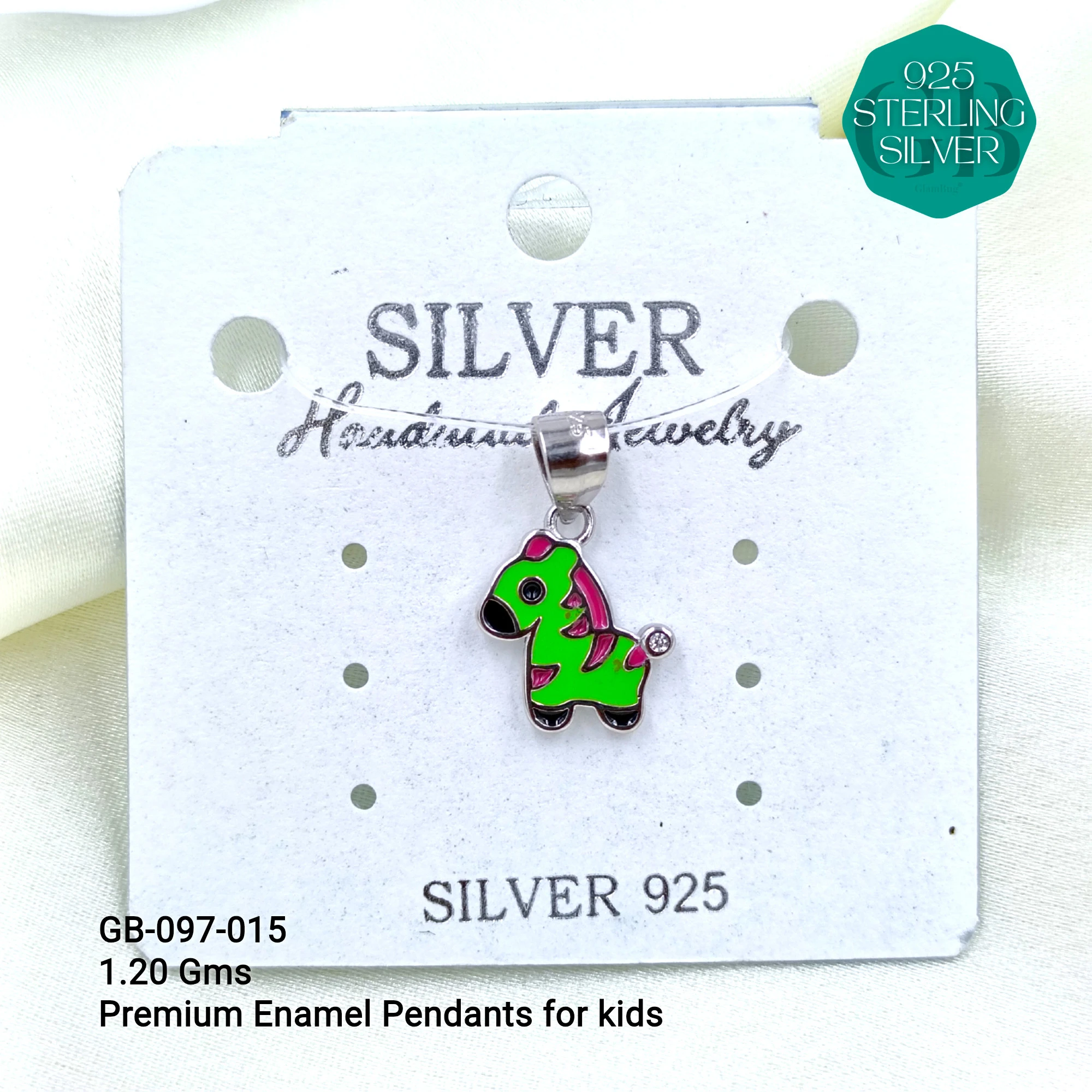 BABY ENAMEL TOY PENDANTS - Premium 925 Silver Jewellery - SKU: GB-097-015 - Hyderabad Silver Importers
