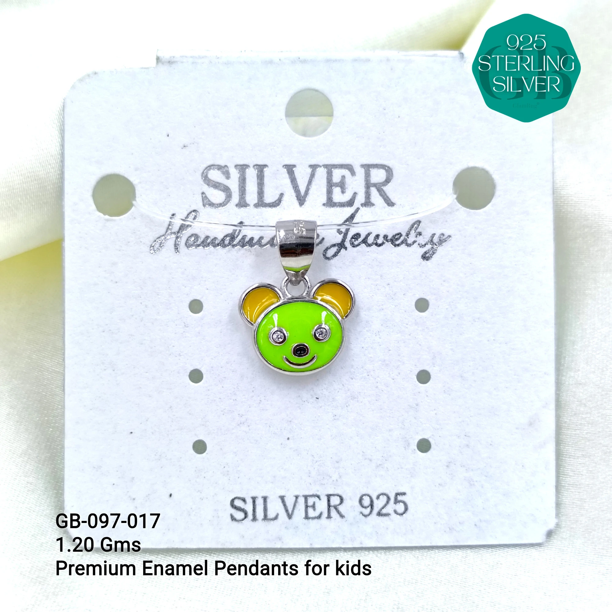BABY ENAMEL TOY PENDANTS - Premium 925 Silver Jewellery - SKU: GB-097-017 - Hyderabad Silver Importers