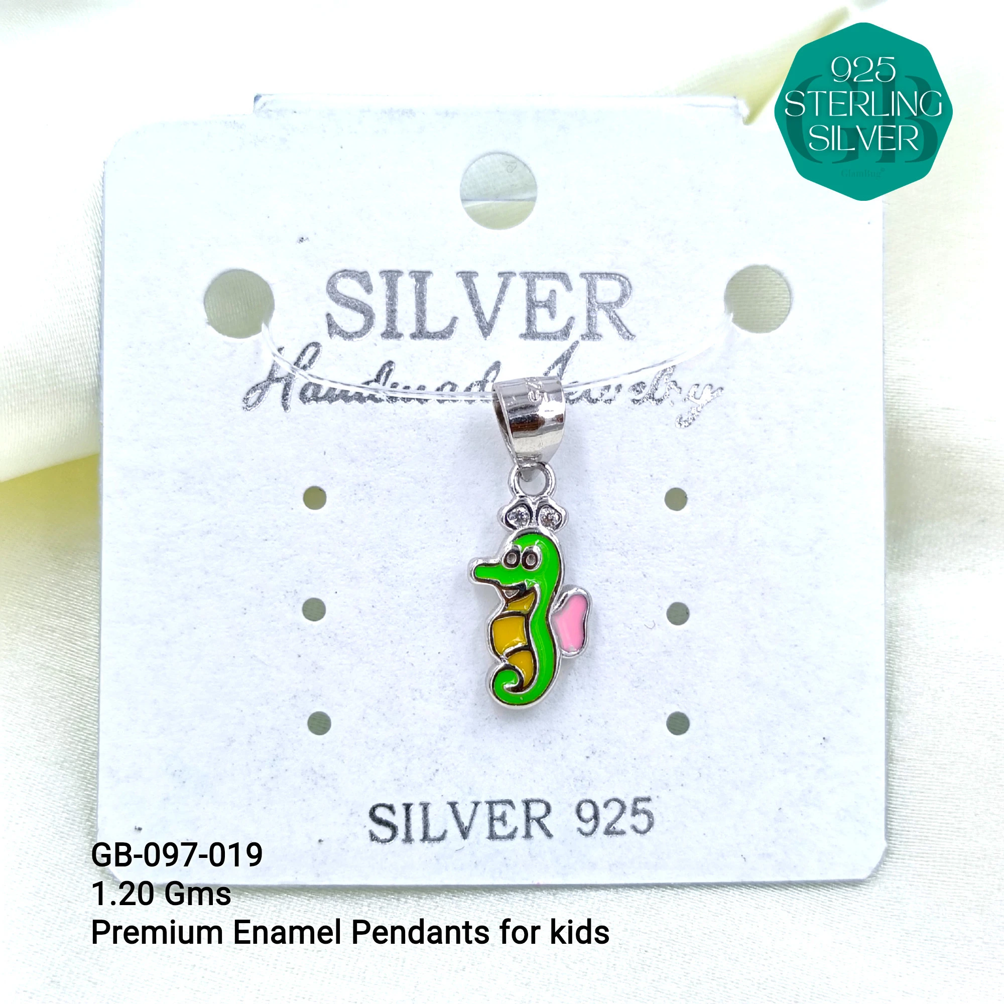 BABY ENAMEL TOY PENDANTS - Premium 925 Silver Jewellery - SKU: GB-097-019 - Hyderabad Silver Importers
