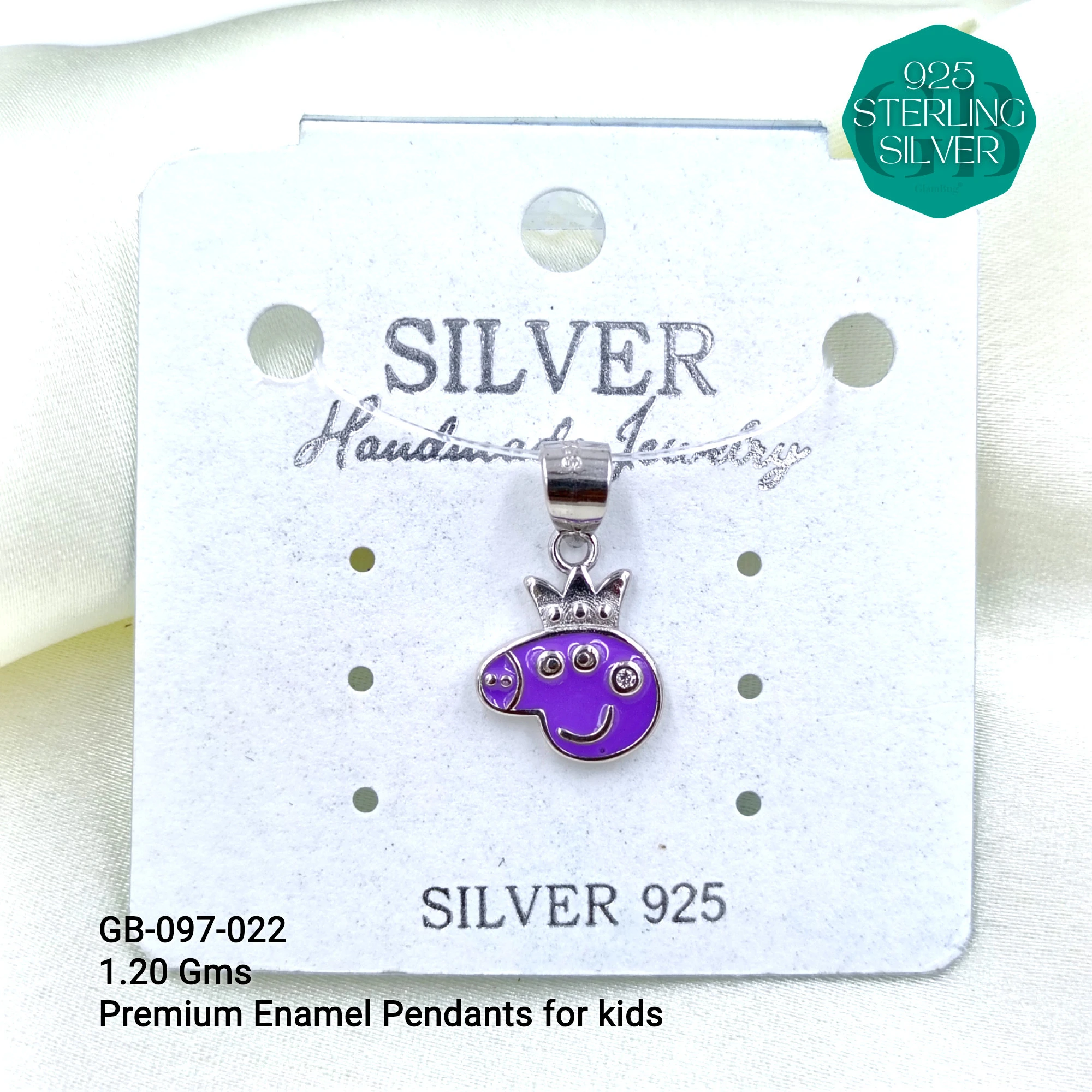 BABY ENAMEL TOY PENDANTS - Premium 925 Silver Jewellery - SKU: GB-097-022 - Hyderabad Silver Importers