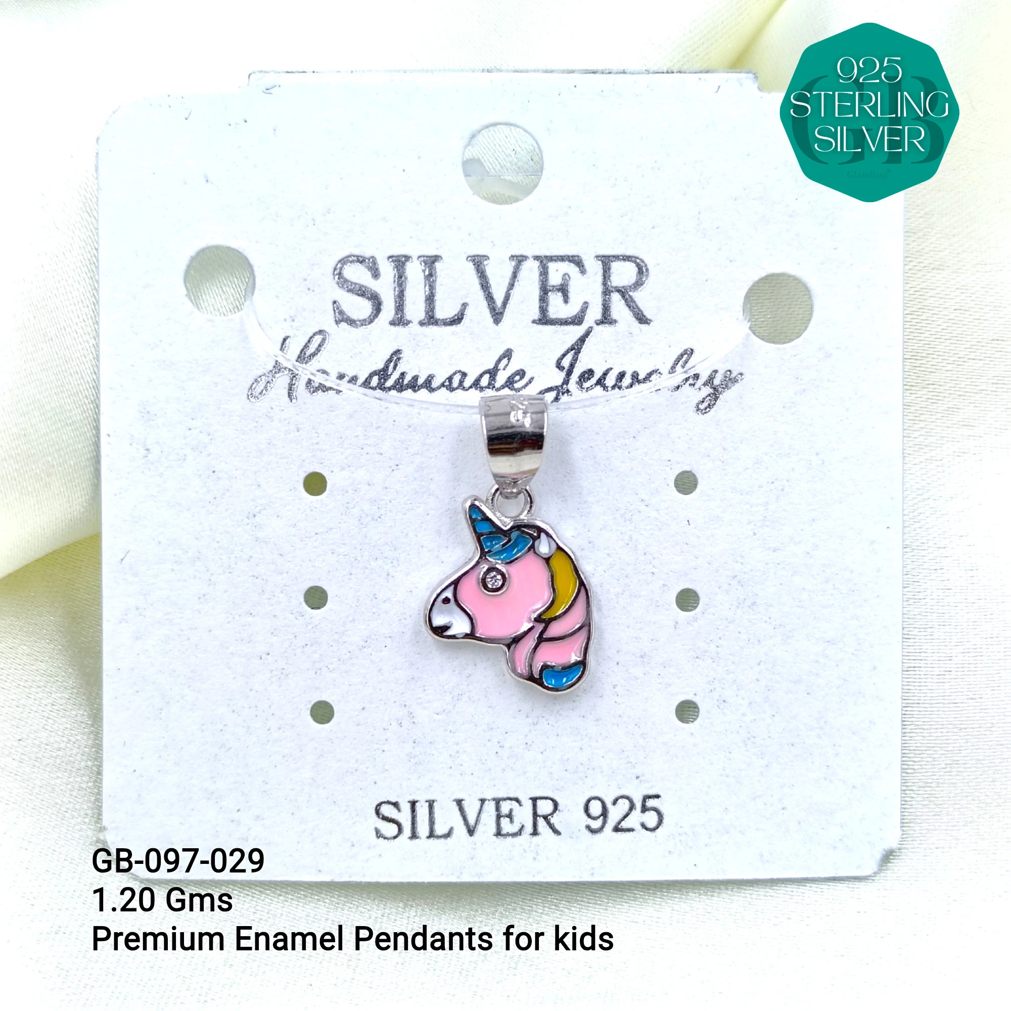 BABY ENAMEL TOY PENDANTS - Premium 925 Silver Jewellery - SKU: GB-097-029 - Hyderabad Silver Importers