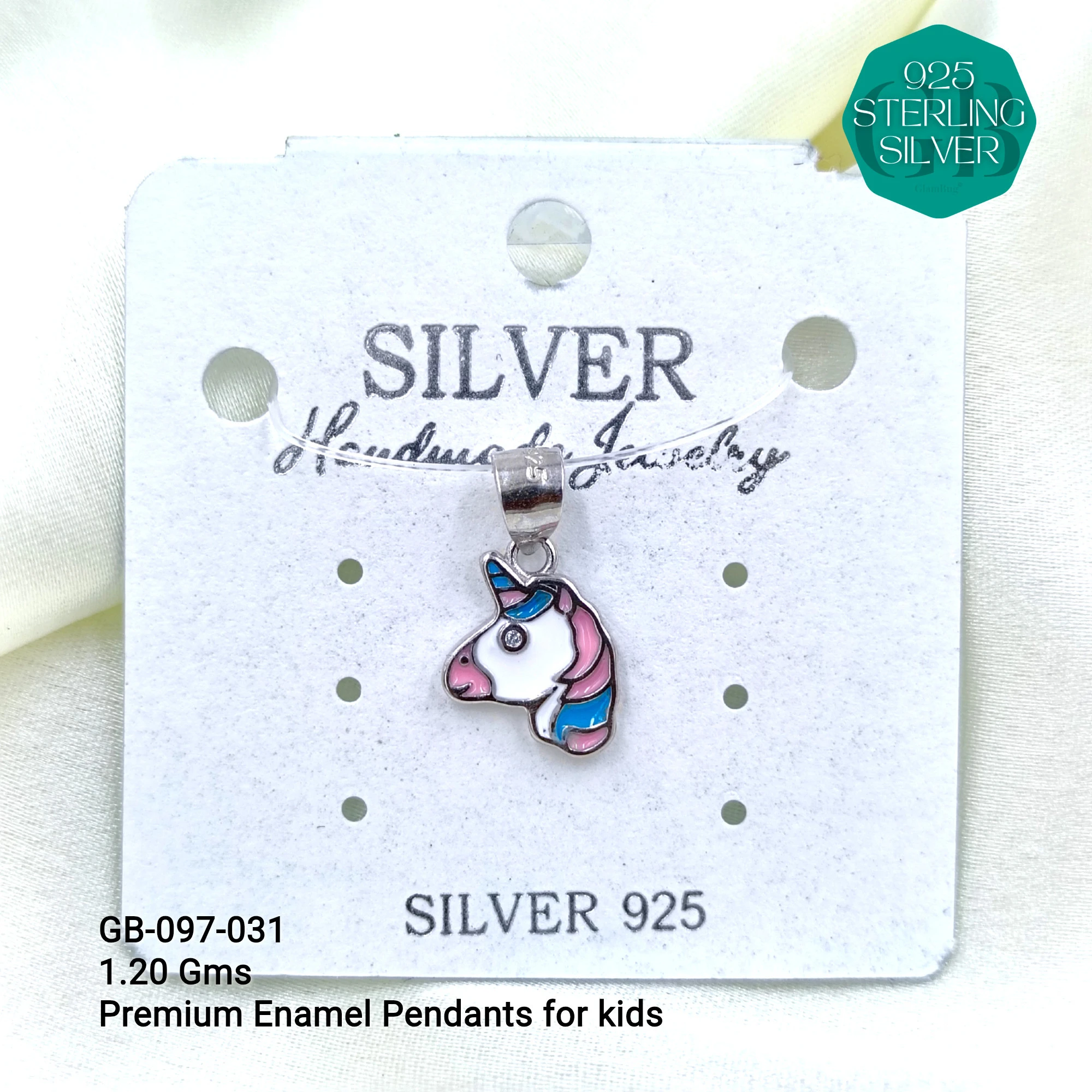 BABY ENAMEL TOY PENDANTS - Premium 925 Silver Jewellery - SKU: GB-097-031 - Hyderabad Silver Importers