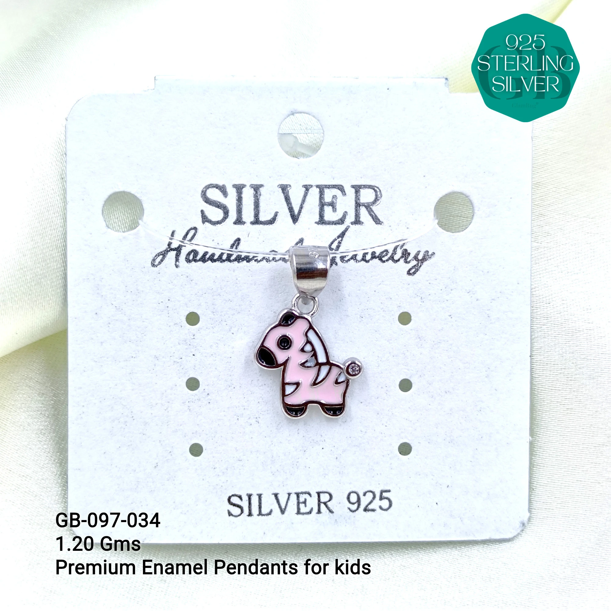 BABY ENAMEL TOY PENDANTS - Premium 925 Silver Jewellery - SKU: GB-097-034 - Hyderabad Silver Importers