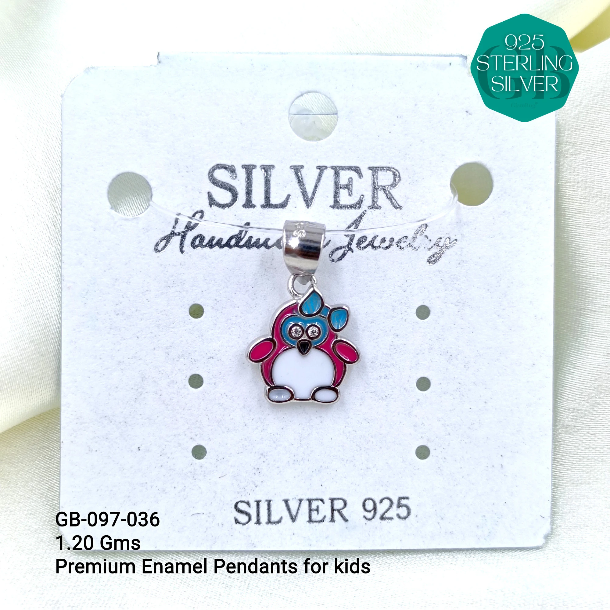 BABY ENAMEL TOY PENDANTS - Premium 925 Silver Jewellery - SKU: GB-097-036 - Hyderabad Silver Importers