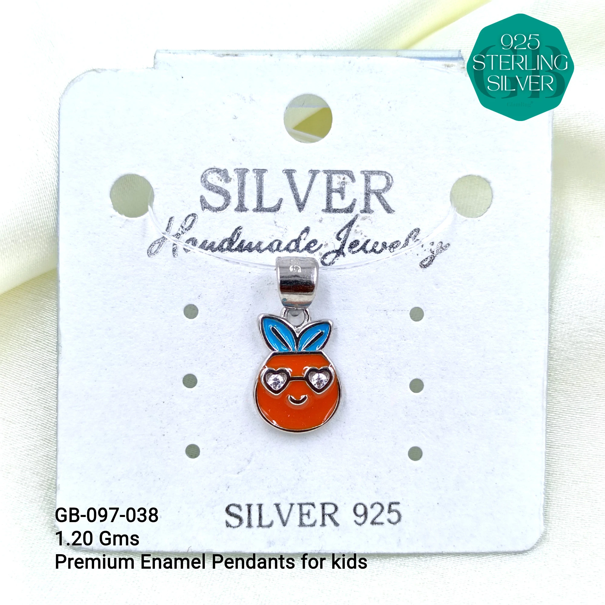 BABY ENAMEL TOY PENDANTS - Premium 925 Silver Jewellery - SKU: GB-097-038 - Hyderabad Silver Importers