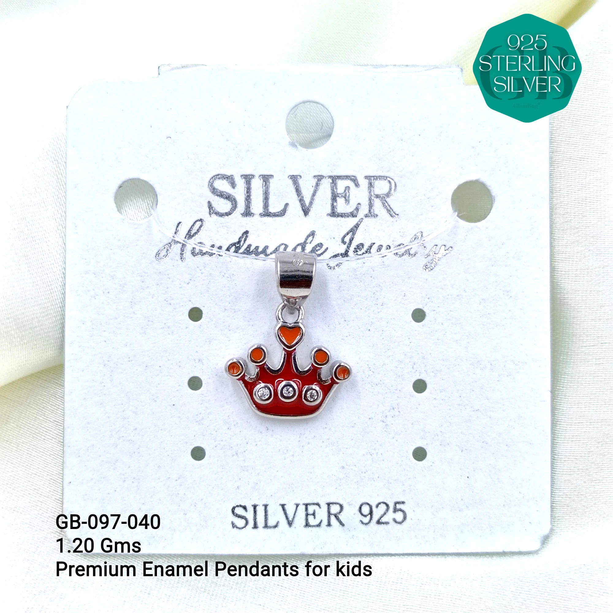 BABY ENAMEL TOY PENDANTS - Premium 925 Silver Jewellery - SKU: GB-097-040 - Hyderabad Silver Importers