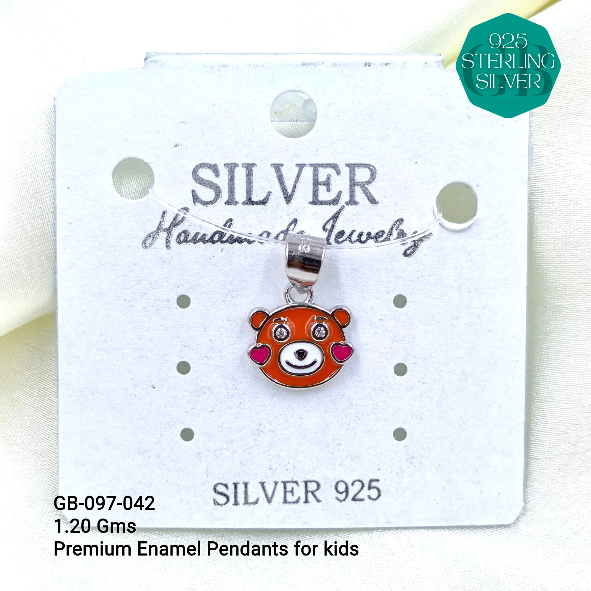 BABY ENAMEL TOY PENDANTS - Premium 925 Silver Jewellery - SKU: GB-097-042 - Hyderabad Silver Importers