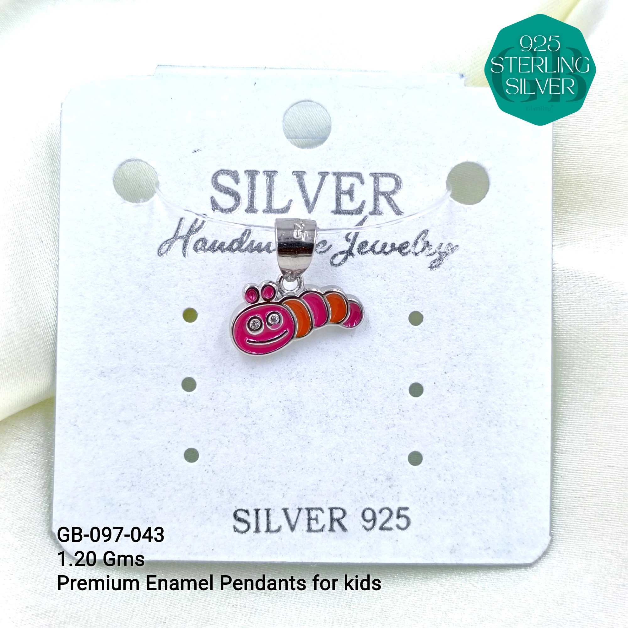 BABY ENAMEL TOY PENDANTS - Premium 925 Silver Jewellery - SKU: GB-097-043 - Hyderabad Silver Importers