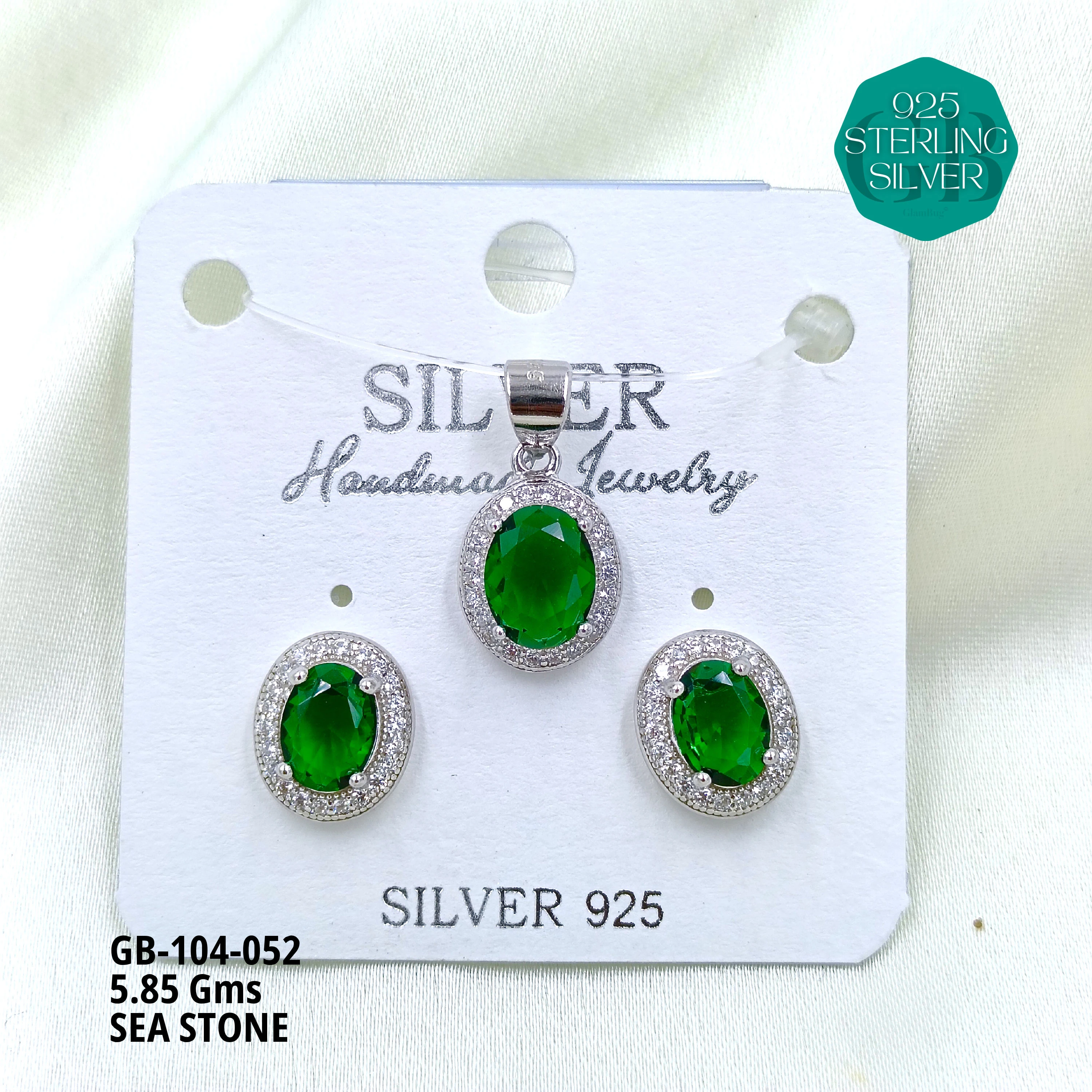 ICE CRUSH PENDANT SETS - Premium 925 Silver Jewellery - SKU: GB-104-052 - Hyderabad Silver Importers