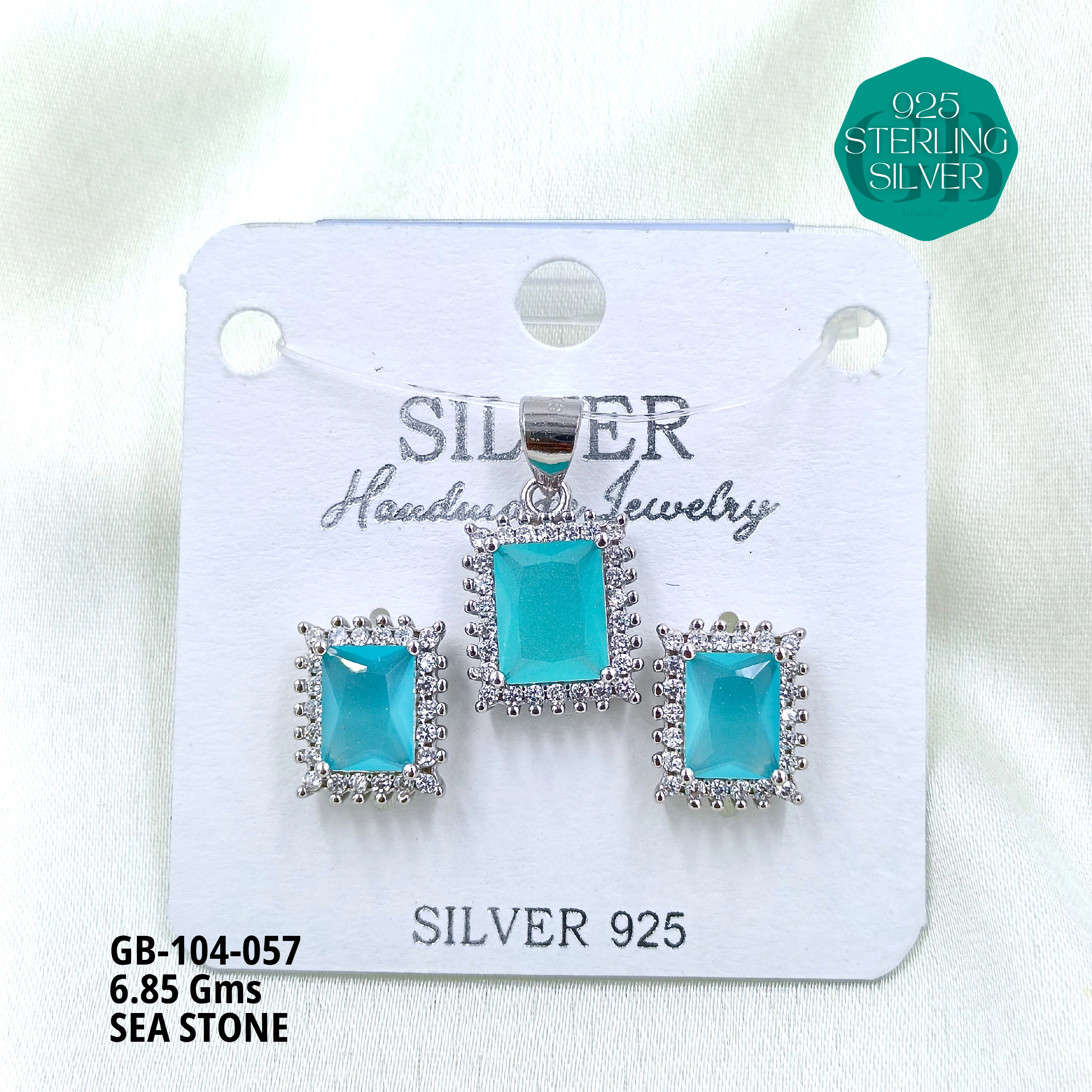 ICE CRUSH PENDANT SETS - Premium 925 Silver Jewellery - SKU: GB-104-057 - Hyderabad Silver Importers