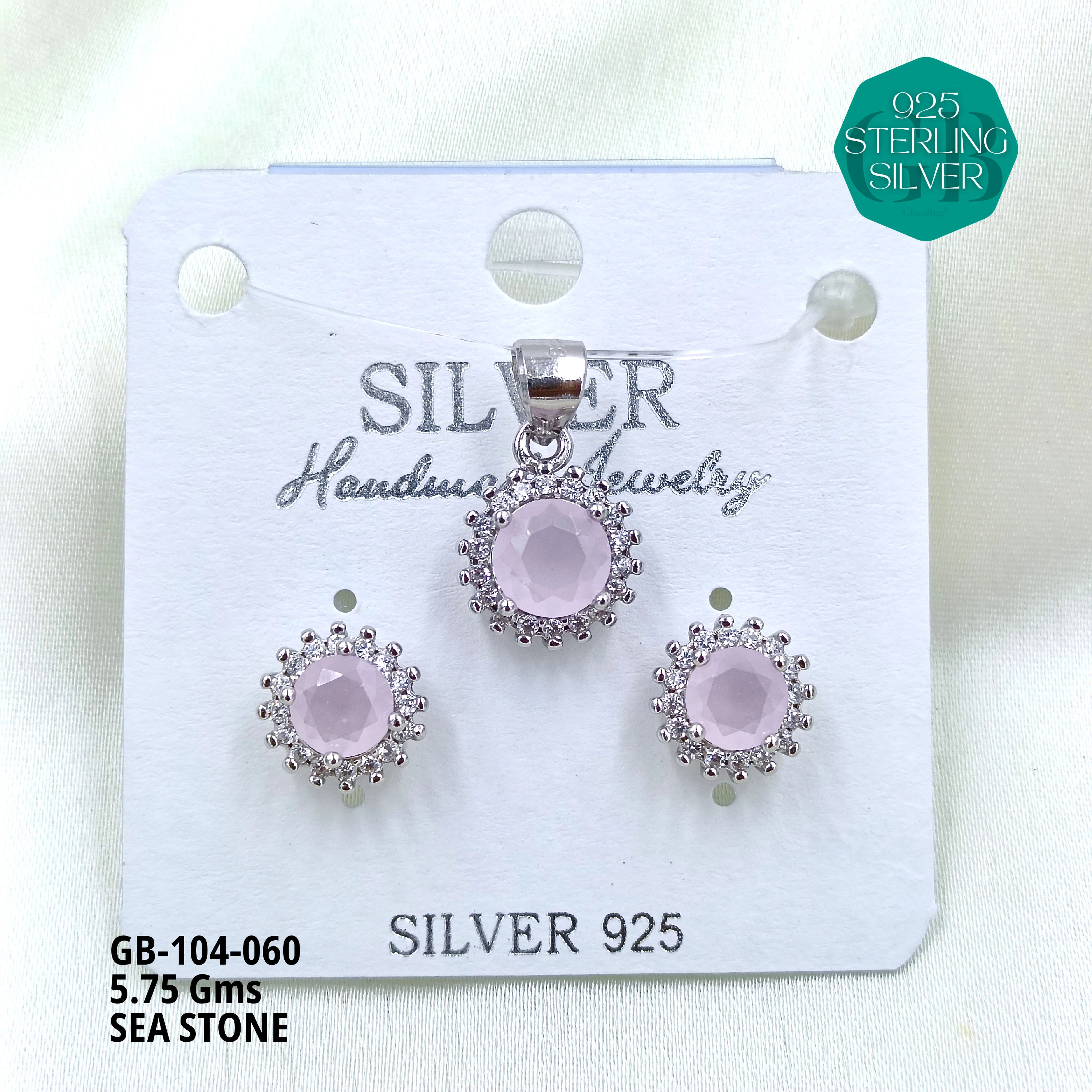 ICE CRUSH PENDANT SETS - Premium 925 Silver Jewellery - SKU: GB-104-060 - Hyderabad Silver Importers