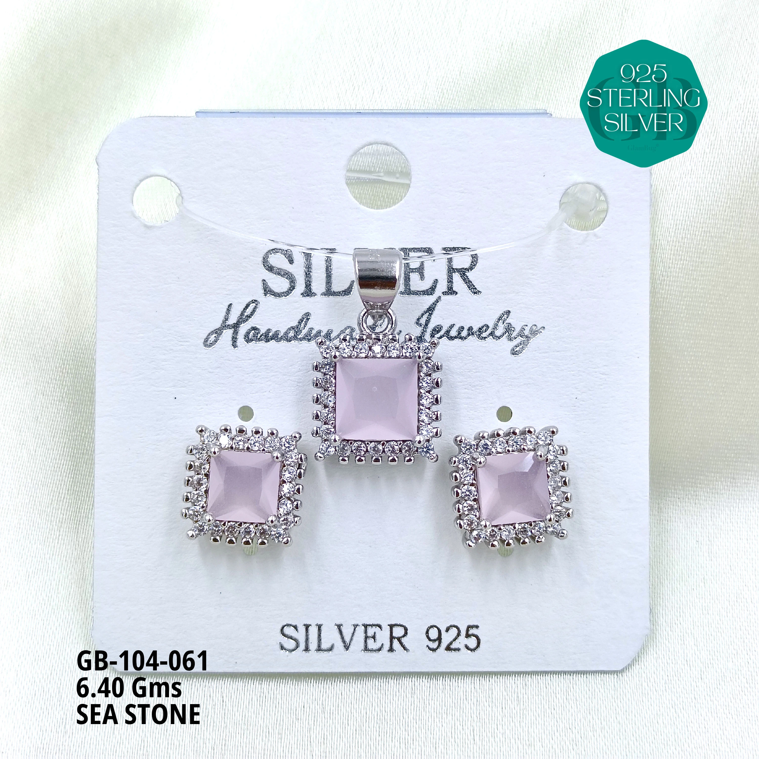 ICE CRUSH PENDANT SETS - Premium 925 Silver Jewellery - SKU: GB-104-061 - Hyderabad Silver Importers