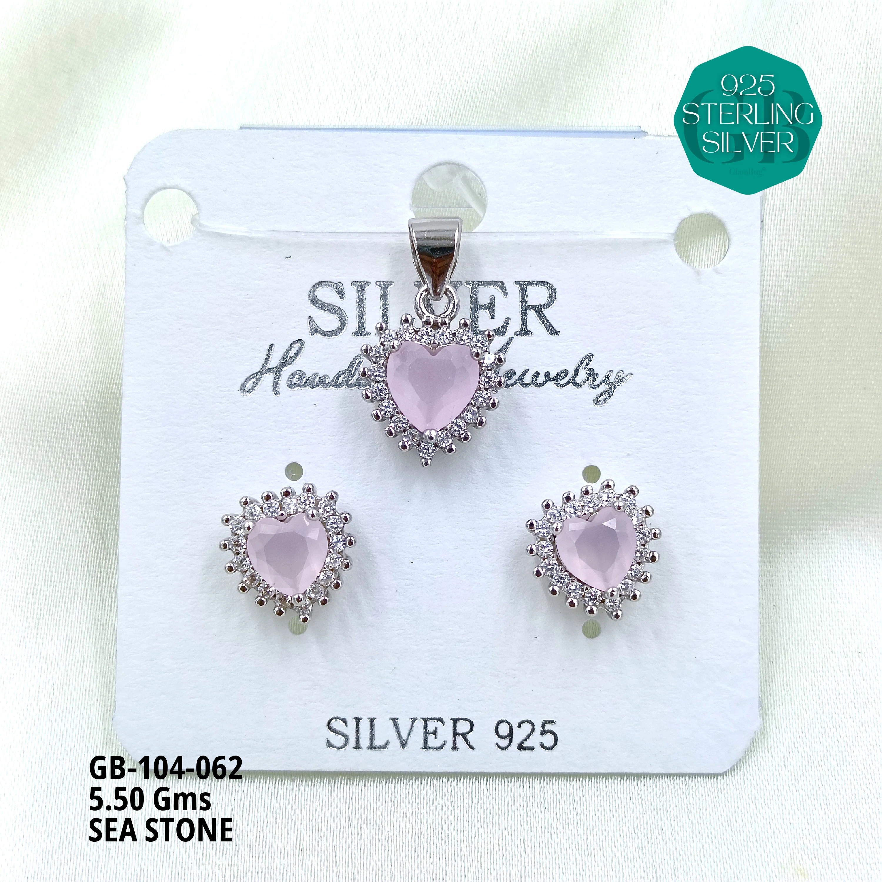 ICE CRUSH PENDANT SETS - Premium 925 Silver Jewellery - SKU: GB-104-062 - Hyderabad Silver Importers