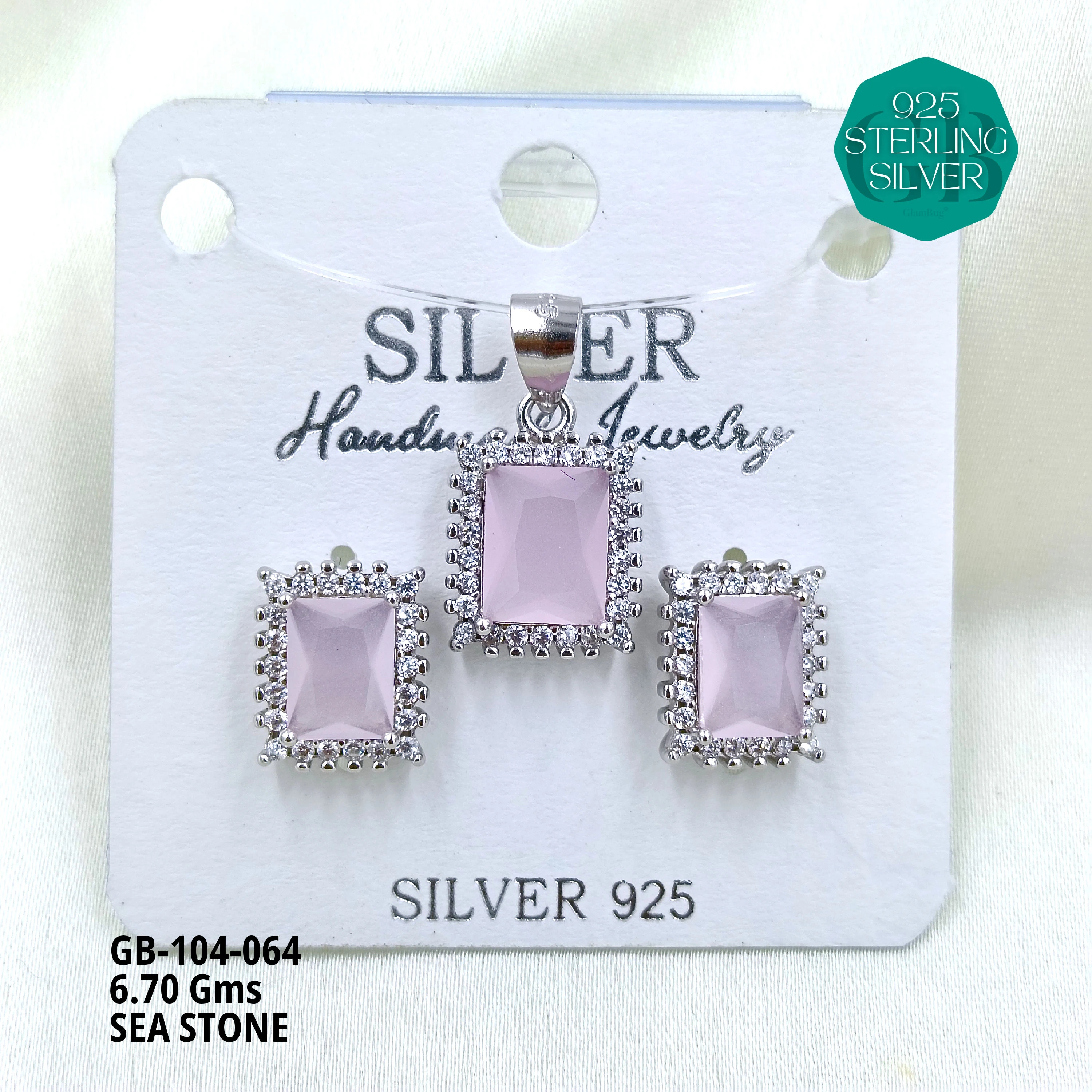 ICE CRUSH PENDANT SETS - Premium 925 Silver Jewellery - SKU: GB-104-064 - Hyderabad Silver Importers